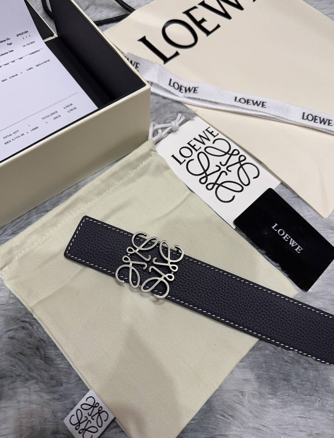 TOP ORI | หนังแท้ Loewe Belt / Loewe Anagram Leather Belt เกรดเทพดีสุด เข็มขัดโลเอเว่หนังแท้ สุดคลาสสิค วินเทจ เรียบง่าย ผู้ดี เป็นซิกเนเจอร์ ใช้งานเป็น everyday use ได้เลย