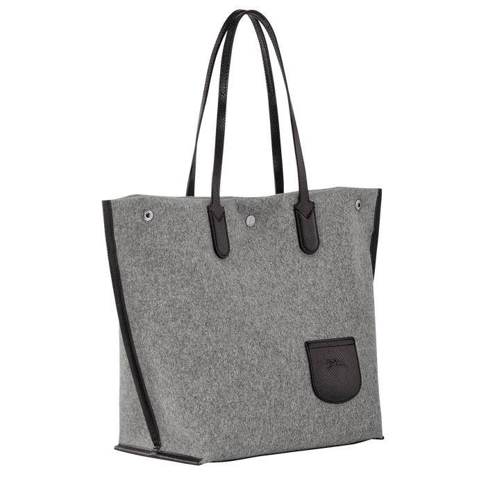 LONGCHAMP ROSEAU ESSENTIAL Shopping bag กระเป๋า Tote วัสดุผ้าขนสัตว์ ซับในผ้าฝ้ายที่จับด้านบนหนังวัว กระเป๋าสะพายใบนี้มีขนาดพอเหมาะ ดีไซน์หรูหรานี้สามารถสะพายไหล่หรือถือในมือก็ได้ นุ่มและน้ำหนักเบา