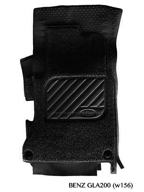 พรมดักฝุ่นไวนิล BENZ GLA200 ,GLA250 W156 H247 พรมดักฝุ่นรีดขอบ สีดำ