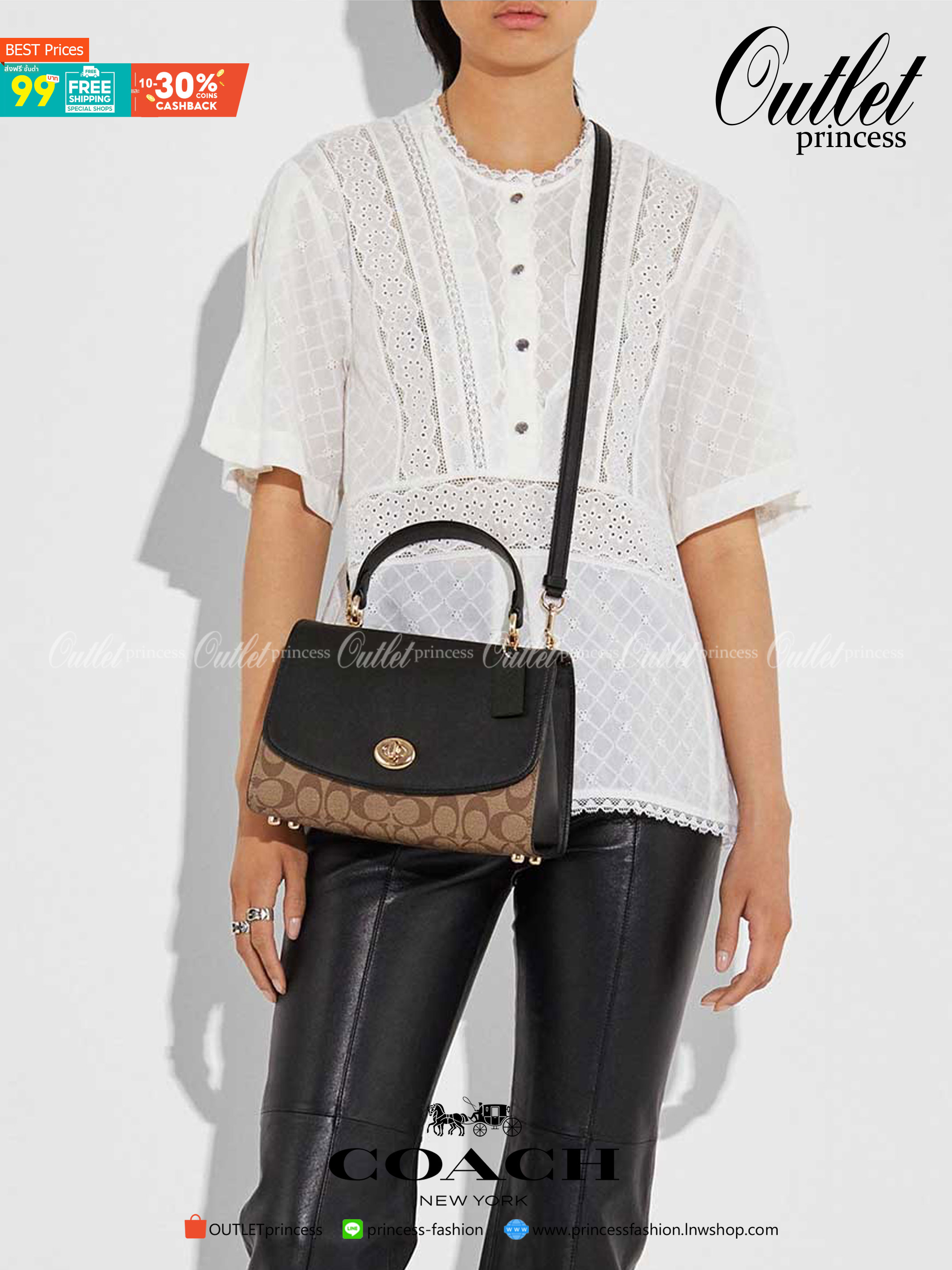สวย หรู ดูดี รุ่นนี้กัยเลยค่า!! COACH TILLY TOP HANDLE SATCHEL IN SIGNATURE ((76620)) พร้อมส่งความสวย ห้ามพลาดค่ะ! กระเป๋าหิ้ว//คล้องมือ//สะพายข้างได้ ทรงสวย หนังแท้เรียบ+ลายCได้สวยงามค่ะ เปิดปิดกระเป๋าแบบหมุนล็อค ภายในมีช่องหลักใส่ของ2ช่อง สามารถใส่กระเป