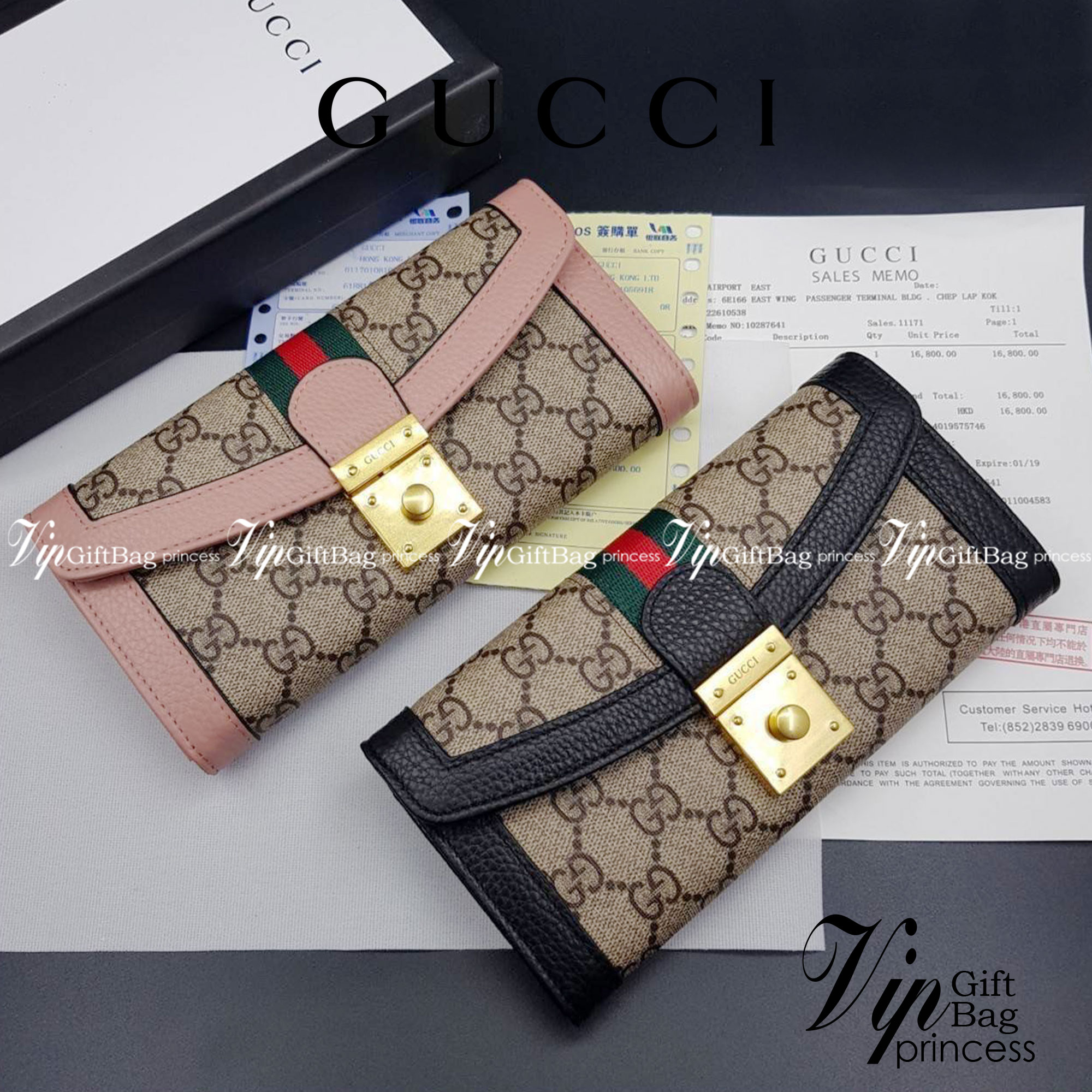 GUCCI LONG WALLET / GUCCI WALLET กระเป๋าสตางค์ใบยาว งานหนังแท้ ผสมผสานความสง่างามและคลาสสิกที่เข้ากับยุคสมัย ด้านหน้าโดดเด่นด้วยซิกเนเจอร์แบรนด์ เป็นอีกหนึ่งรุ่นที่ดาราเชเลปใช้กันเยอะมาก พร้อมส่งที่ไทย ภาพสินค้าถ่ายจากงานขายจริง ใช้งานต่างประเทศได้ค่ะ