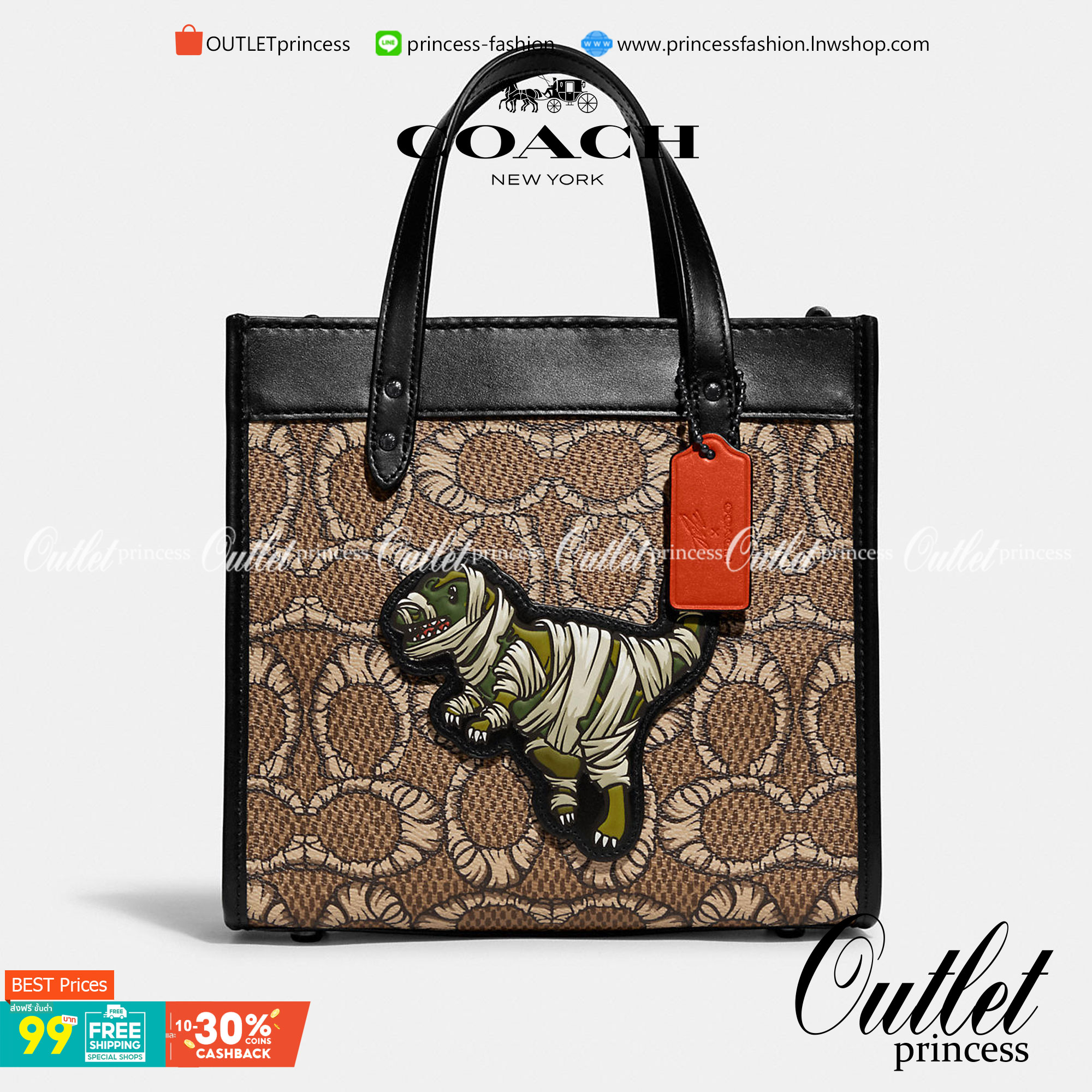 มาสคอตที่รัก 💋 ยังไม่เข้าช๊อปไทย สวยก่อนใครไปเลยจร้าา COACH X MICHAEL B. JORDAN FIELD TOTE 22 IN MUMMIFIED SIGNATURE CANVAS WITH REXY ((C6971)) พร้อมส่งที่ไทยทันทีค่ะ! MICHAEL B.JORDAN ร่มมือกับCoach ออกแบบกระเป๋าทรงTote กนังแท้นิ่มมือ ใหม่ลาสุดมา