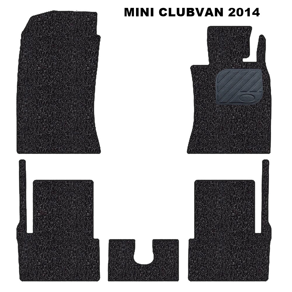 พรมไวนิลดักฝุ่น MINI CLUBVAN 2014 พรมดักฝุ่นในรถ มินิคลับแวน สีดำ เข้ารูป สวยงาม 5ชิ้น