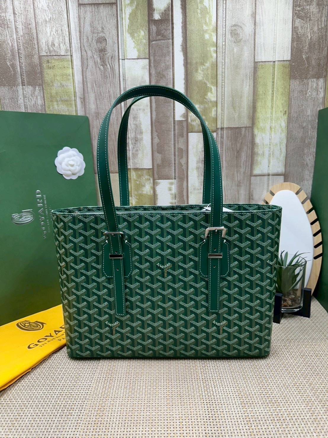 7 สี ORI หนังแท้ | GOYARD Goyardine Sac Marie Galante 35cm / Goyard Tote Bag กระเป๋าสะพายทรงโท้ท พร้อมหูจับใช้งานง่าย ภายในโล่งกว้าง หรูหราลงตัว