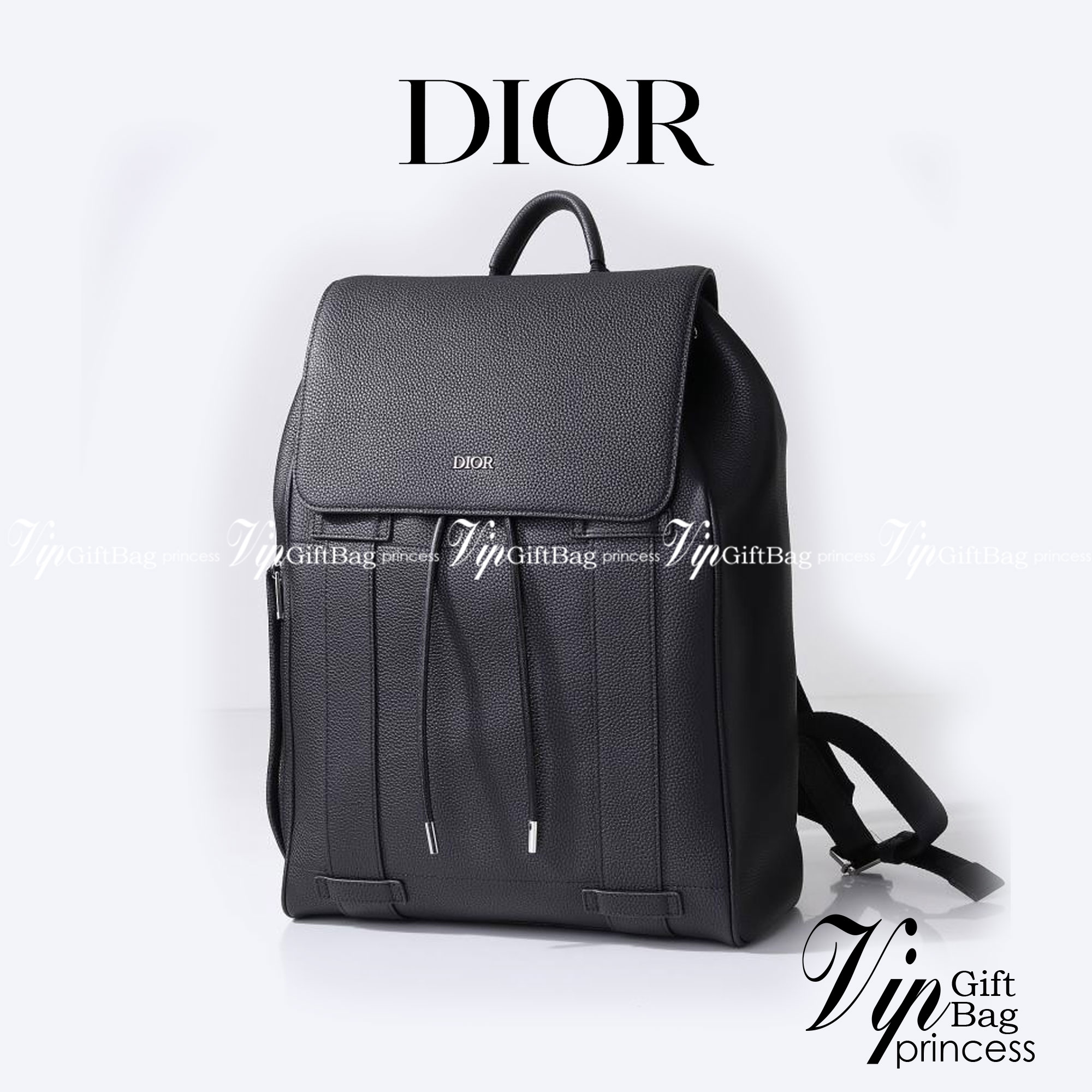 หนังแท้ CHRISTIAN DIOR BLACK GRAINED CALFSKIN MOTION BACKPACK พร้อมส่งที่ไทย กระเป๋าเป้ใบใหม่ โทนสีดำคลาสสิก เกรดเทพออริจินอลหนังแท้ทั้งใบ ภาพสินค้าถ่ายจากงานขายจริง ใช้งานต่างประเทศได้