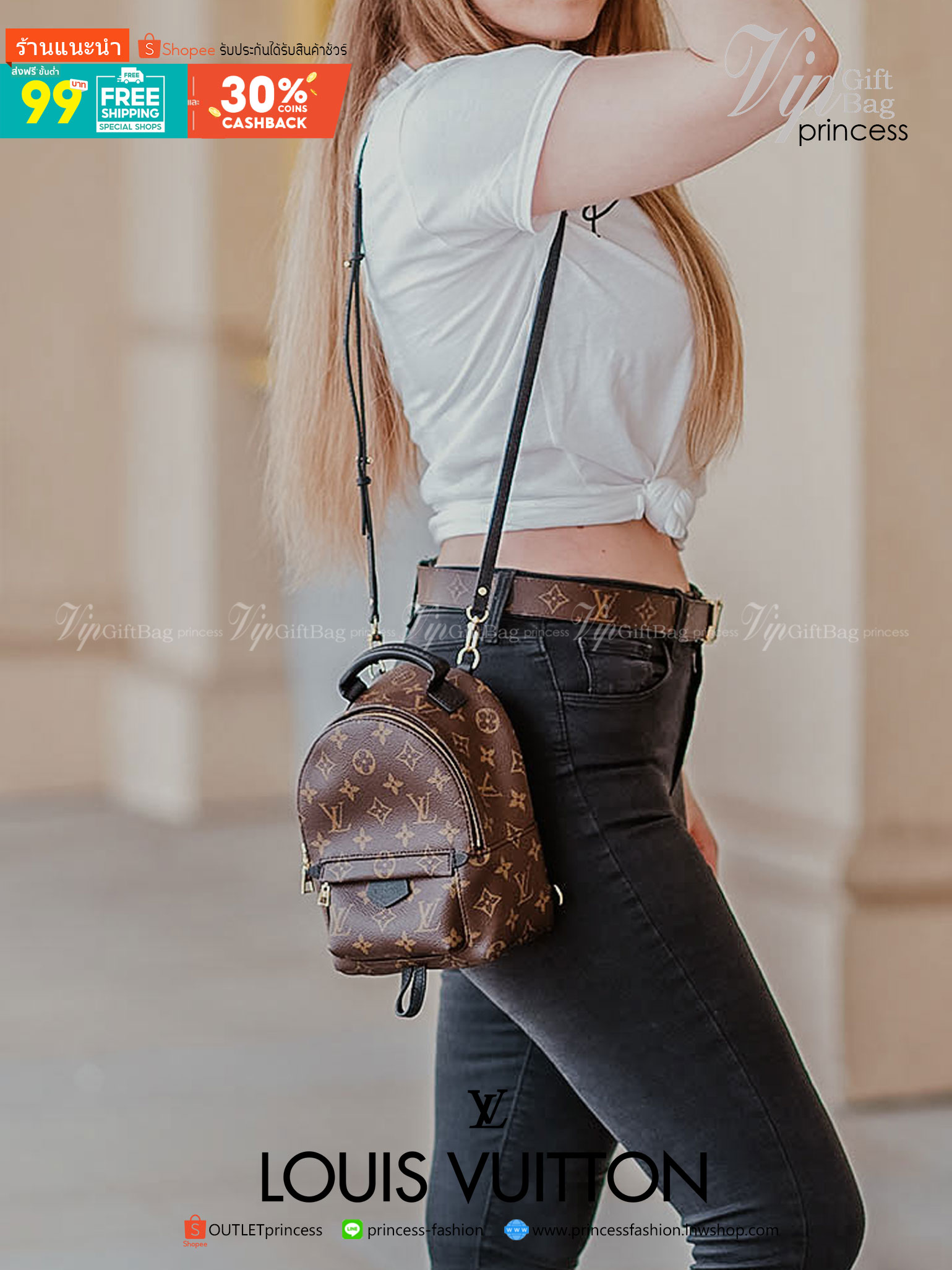 VIP GIFT 】หนังแท้ Louis Vuitton backpack new Palm Springs กระเป๋าสะพายหลังแบบมีหูหิ้ว หนังแท้ชั้นดีที่สุด ขนาดมินิน่ารัก ใบจริงสวยงามน่าใช้มากๆ ได้กับทุกๆวัน เริ่ดมากๆจร้า ห้ามพลาดนะคะ!