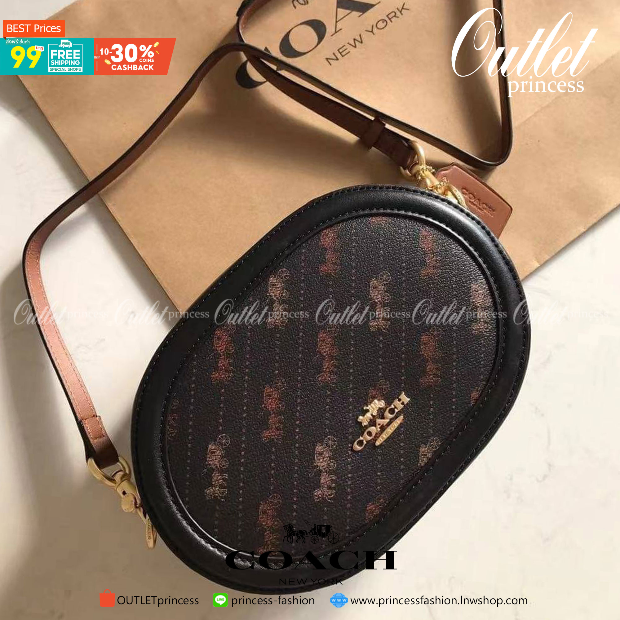 COACH C4057 CAMERA BAG WITH HORSE AND CARRIAGE DOT PRINT (IMM6H)