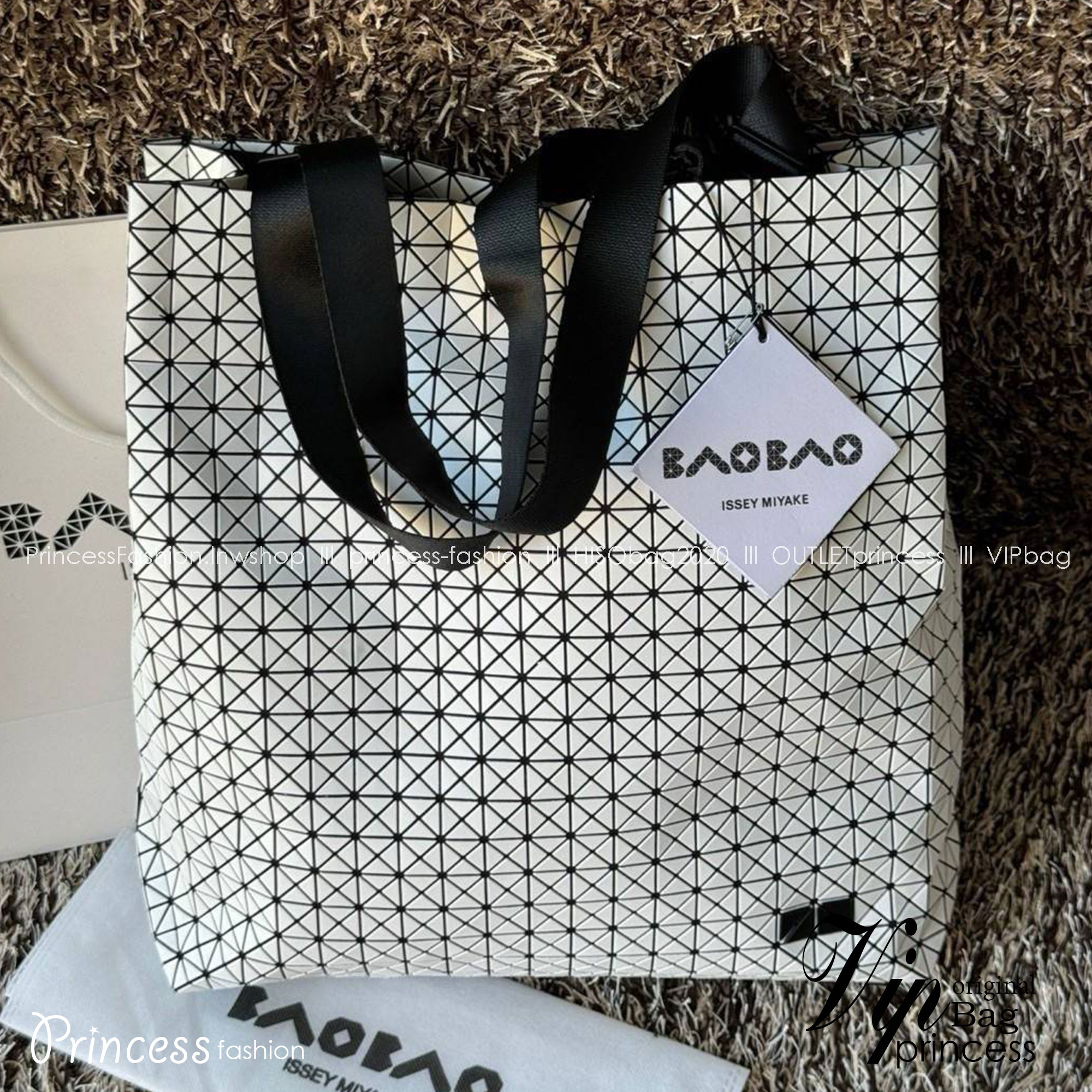 พร้อมส่ง 5 สี Baobao Issey Miyake Cart S geometric tote bag กระเป๋าถือทรงโท้ทลายเรขาคณิต 🧡 เกรดออริจินอล 1:1 สลับแท้ ใช้งานต่างประเทศได้