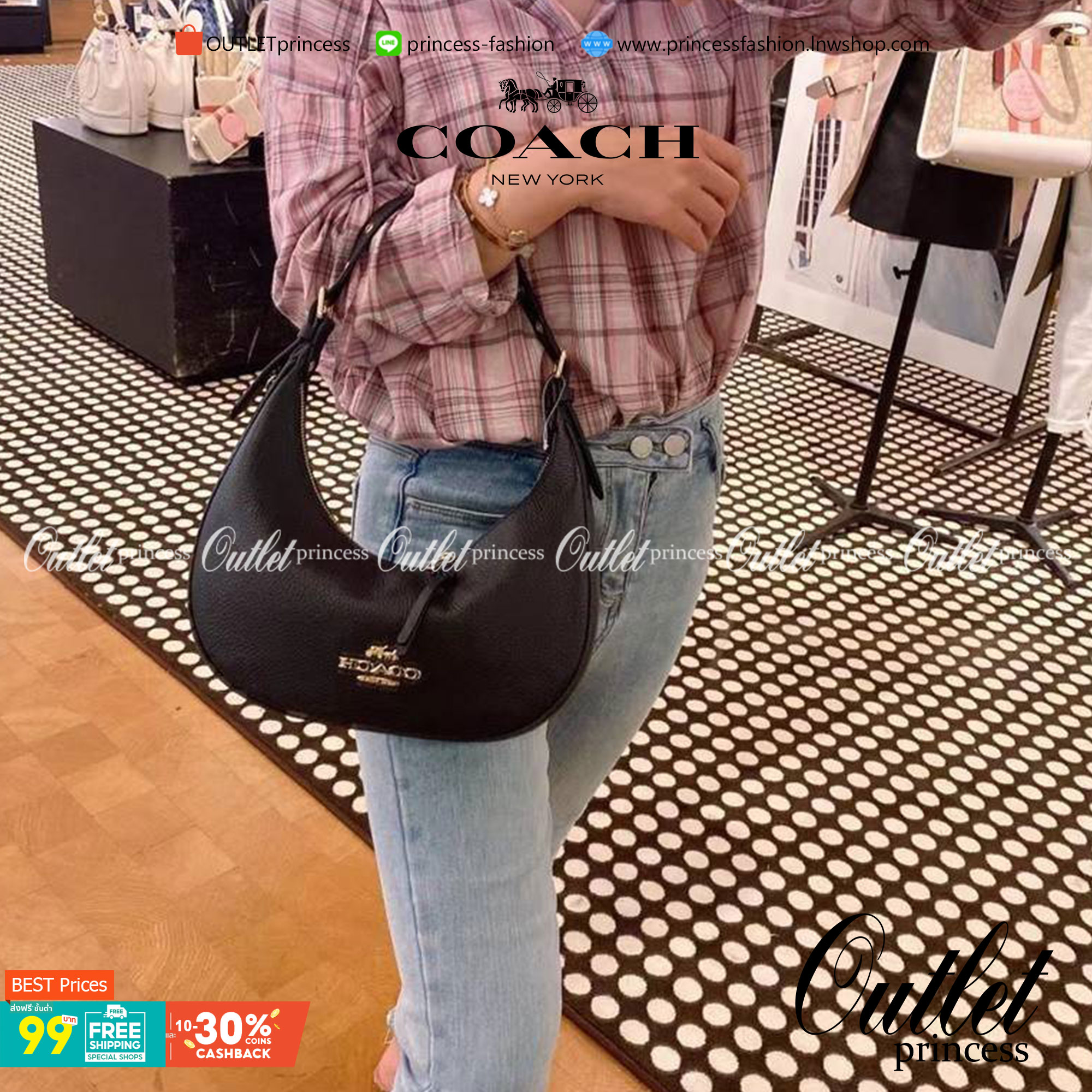 COACH C4108 BAILEY HOBO WITH WHIPSTITCH BEST SELLER ต้องมา!! กระเป๋าทรงโฮโบ ดีไซน์หรูหรา แมชท์ง่ายกับทุกไลฟ์สไตล์ วัสดุหนัง pepble หนังนิ่มสวย เปิด-ปิดด้วยซิปรูดใช้งานง่าย ภายในโล่งกว้าง สายคล้องสะพายไหล่ มีดีเทลน่ารักน่าใช้ ใช้งานสะดวกและง่ายต่อการใช้ชีว