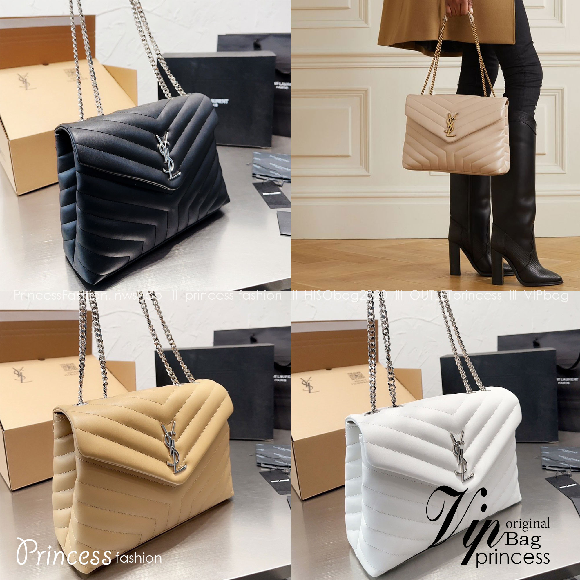 YSL Loulou medium quilted leather shoulder bag / YSL Loulou chain Bag 12" พร้อมส่ง 3 สี กระเป๋าสะพายรุ่นขายดี ทรงสวยคลาสสิค ใช้ได้บ่อยไม่มีเบื่อ ดีไซน์เรียบหรู ดูแพง