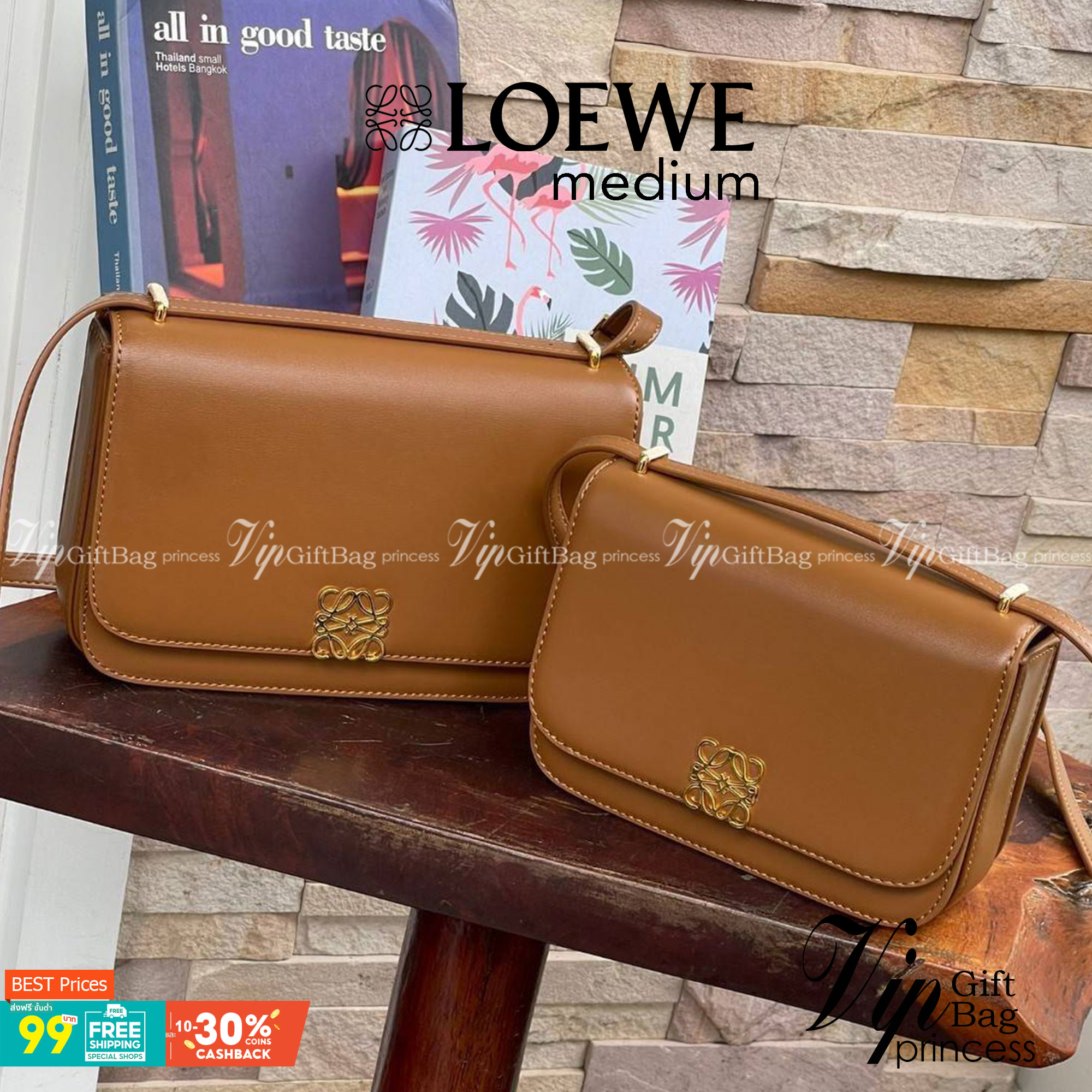 Medium : LOEWE Goya anagram leather shoulder bag กระเป๋าทรง GOYA รูปทรงกล่องอันคลาสสิกที่มาพร้อมรายละเอียดอันน่าค้นหา พร้อมด้วยโครงสร้างที่เปี่ยมไปด้วยสเน่ห์น่าค้นหา มีช่องใส่ของขนาดกว้างและเป็นทรงทำให้การจัดการสิ่งของต่างๆ ของสาวๆ นั้นง่ายดายมากยิ่งขึ้น 