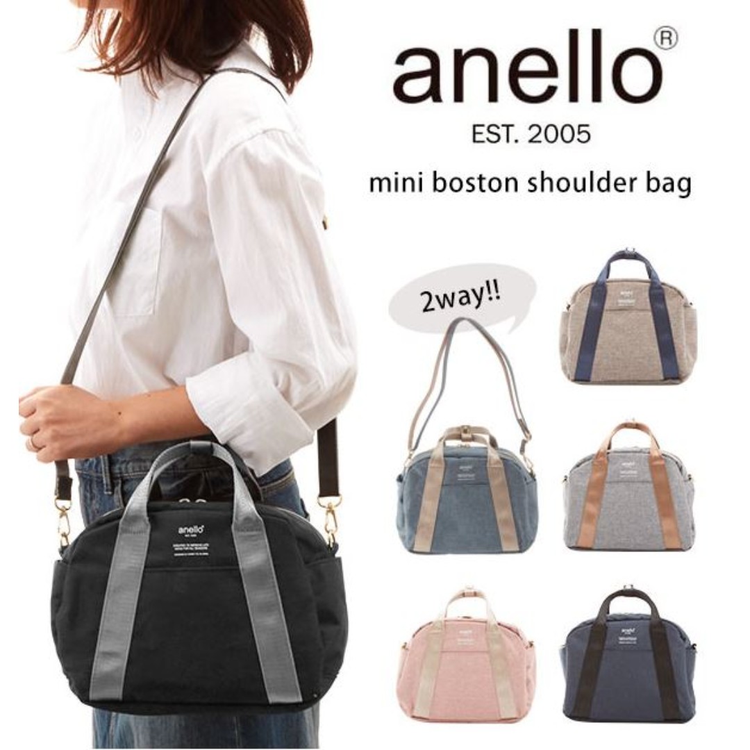 Anello Mini Boston shoulder Bag New arrival คอลเลคชั่นใหม่ล่าสุด ชน shop ค่ะ กระเป๋าถือ หรือสะพายข้าง ขนาดกำลังน่ารัก เปิดปิดด้วยซิปคู่ ภายในมี ใบลูกให้อีก 1 ใบ แยกใช้ได้ค่ะ ด้านหน้าสกรีนโลโก้แบรนด์ มีช่องทั้ง 4 ด้าน หน้าหลัง และด้านข้างใช้งานได้จริง มา พ