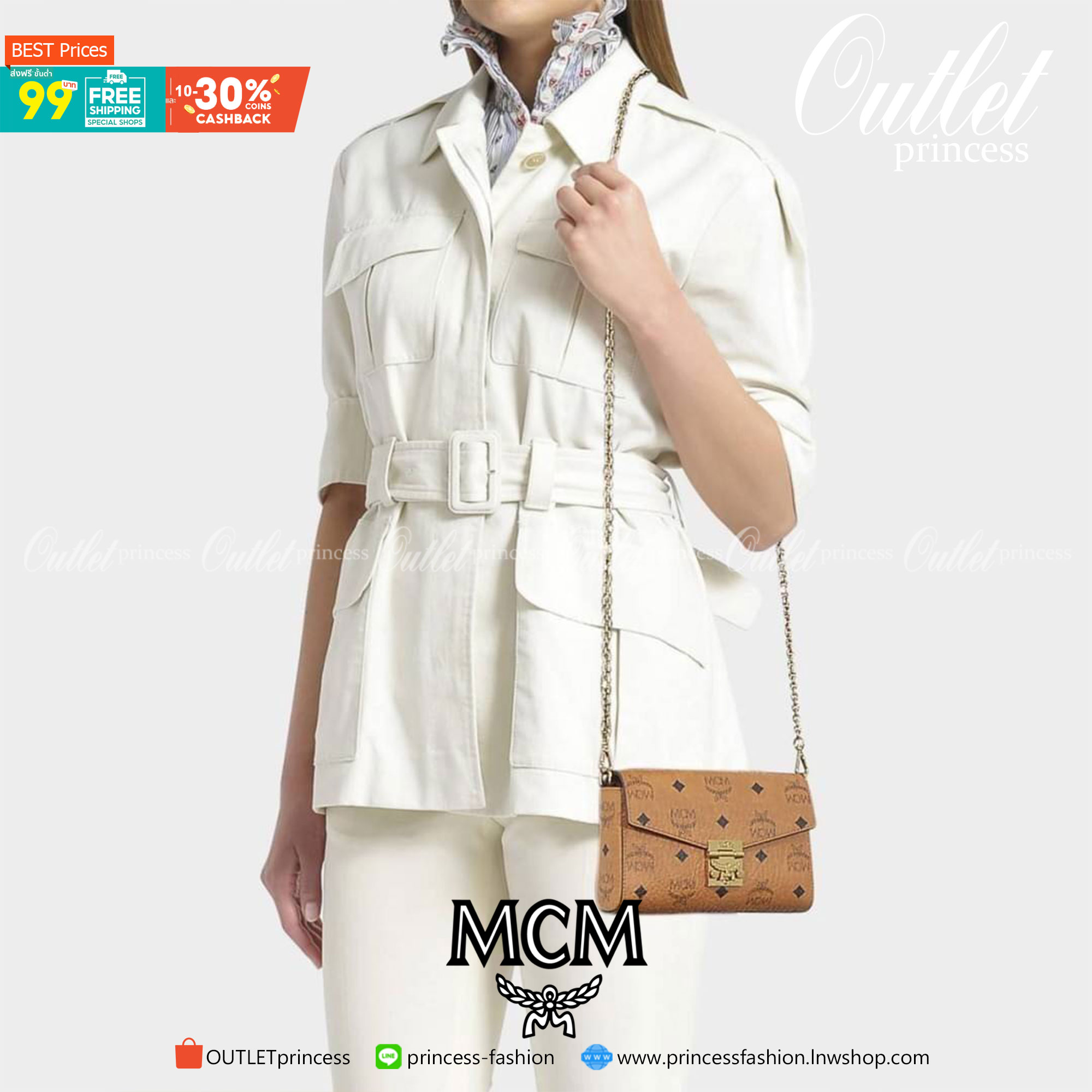 M.C.M SMALL MILLIE FLAP CROSSBODY IN VISETOS ไซส์ใหม่พกพาสะดวก!! กระเป๋าสะพายกึ่งคลัทช์ รอบนี้มาไซส์สวย สามารถใช้แทนกระเป๋าสตางค์ได้เลย ใส่โทรศัพท์มือถือได้ทุกรุ่น ใส่ของสำคัญสบายๆ มาพร้อมสายสะพายโซ่สีทองหรูหรา รูปทรงดีไซน์ร่วมสมัย ใช้งานง่ายด้วยตัวล็อค ว