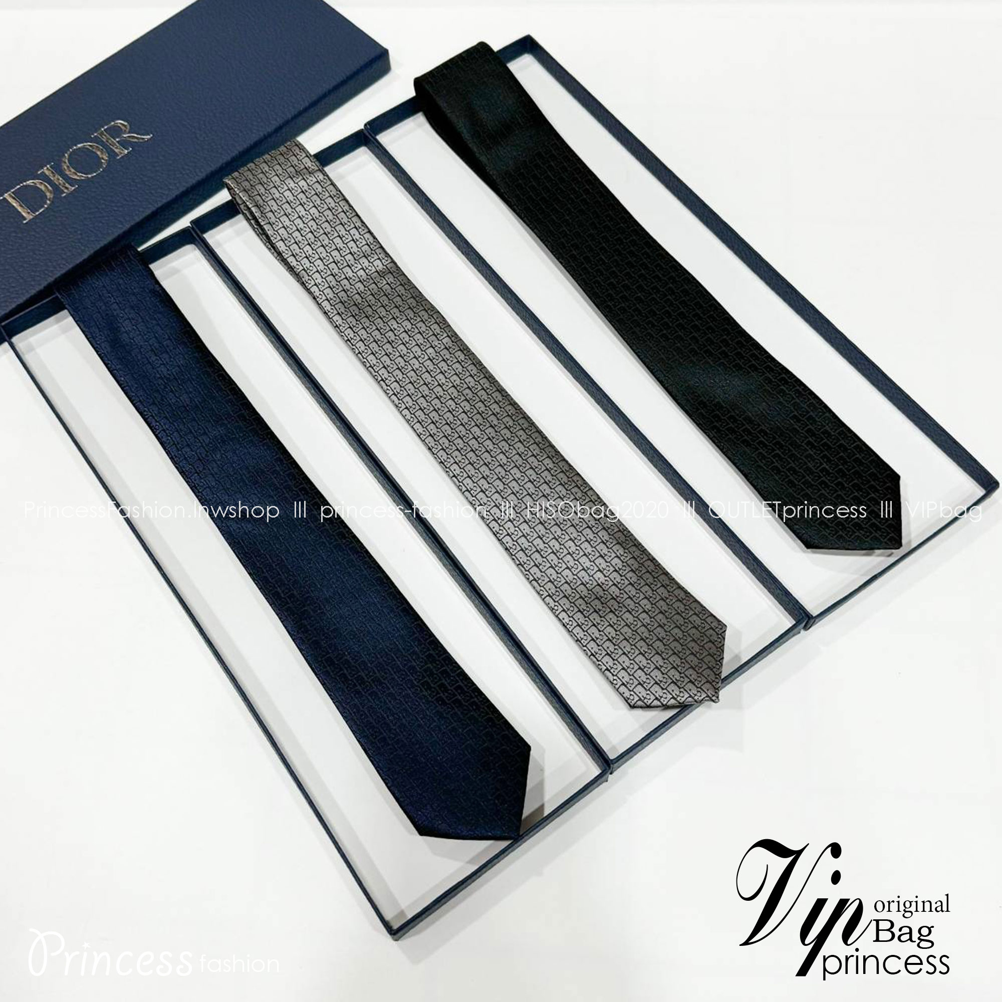 DIOR Necktie Monogram / Dior Oblique Tie Silk พร้อมส่งที่ไทย 3 สี เนคไทดิออร์แบรนด์หรู ผ้าซิลอย่างดี เกรดเหมือนจริง 1:1 **สินค้าเกรดท็อปออริจินอลสลับแท้ เกรดดีสุด ใช้งานต่างประเทศได้