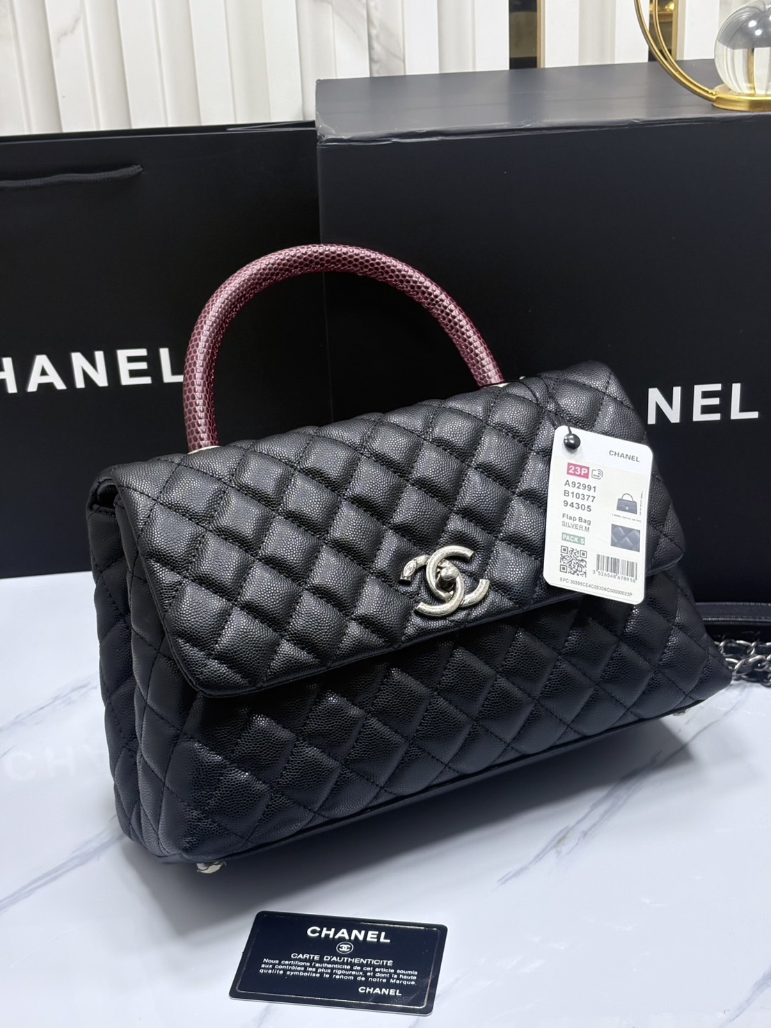 ORI หนังแท้ | Chanel Coco Top Handle Bag Medium 30cm กระเป๋าสะพายสุดคลาสสิค สวยหรูดูแพงเป็นอมตะ