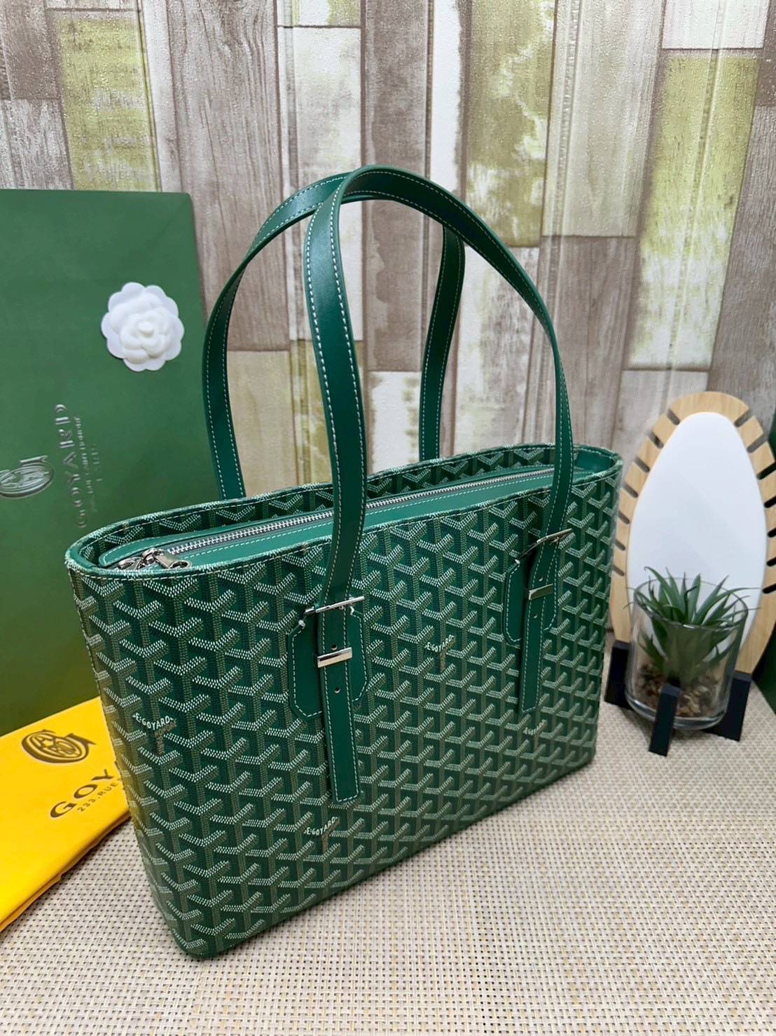 7 สี ORI หนังแท้ | GOYARD Goyardine Sac Marie Galante 35cm / Goyard Tote Bag กระเป๋าสะพายทรงโท้ท พร้อมหูจับใช้งานง่าย ภายในโล่งกว้าง หรูหราลงตัว