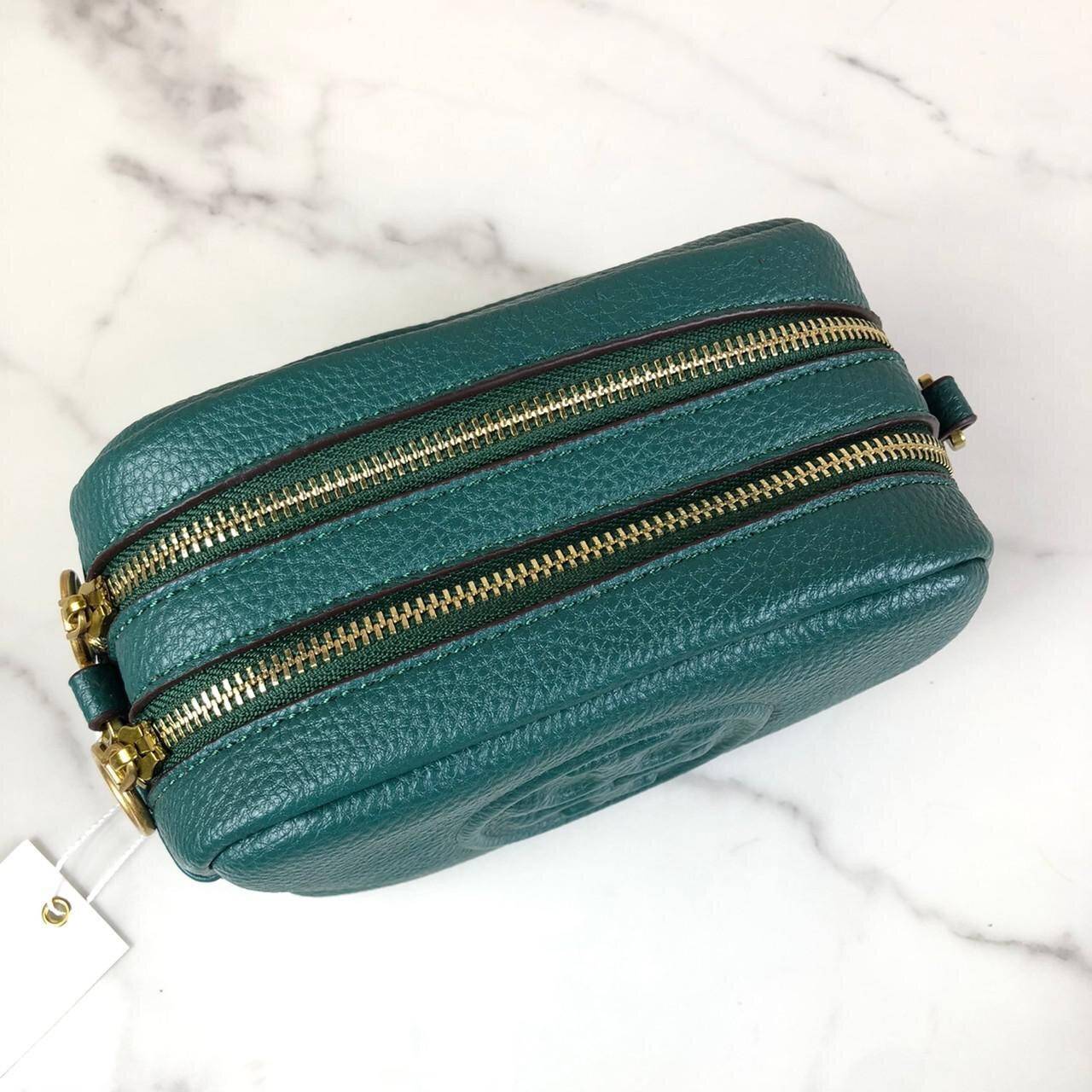 ของแท้ 💯% Tory Burch Perry Bombe Mini Leather Crossbody กระเป๋าสะพาย 2 ช่องซิป