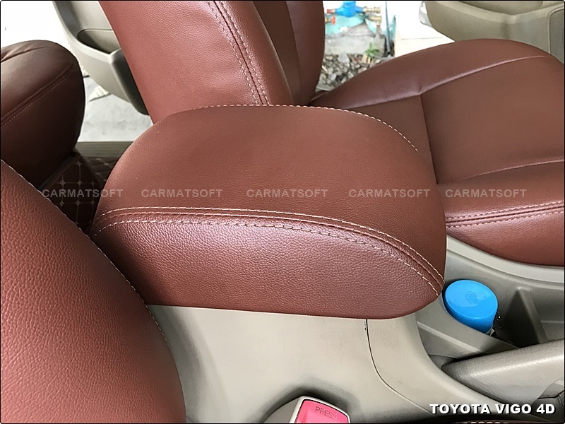 ชุดหุ้มเบาะรถยนต์ VIGO 4ประตู หนังPVC เกรดA หนา1มิล สีน้ำตาลเข้ม