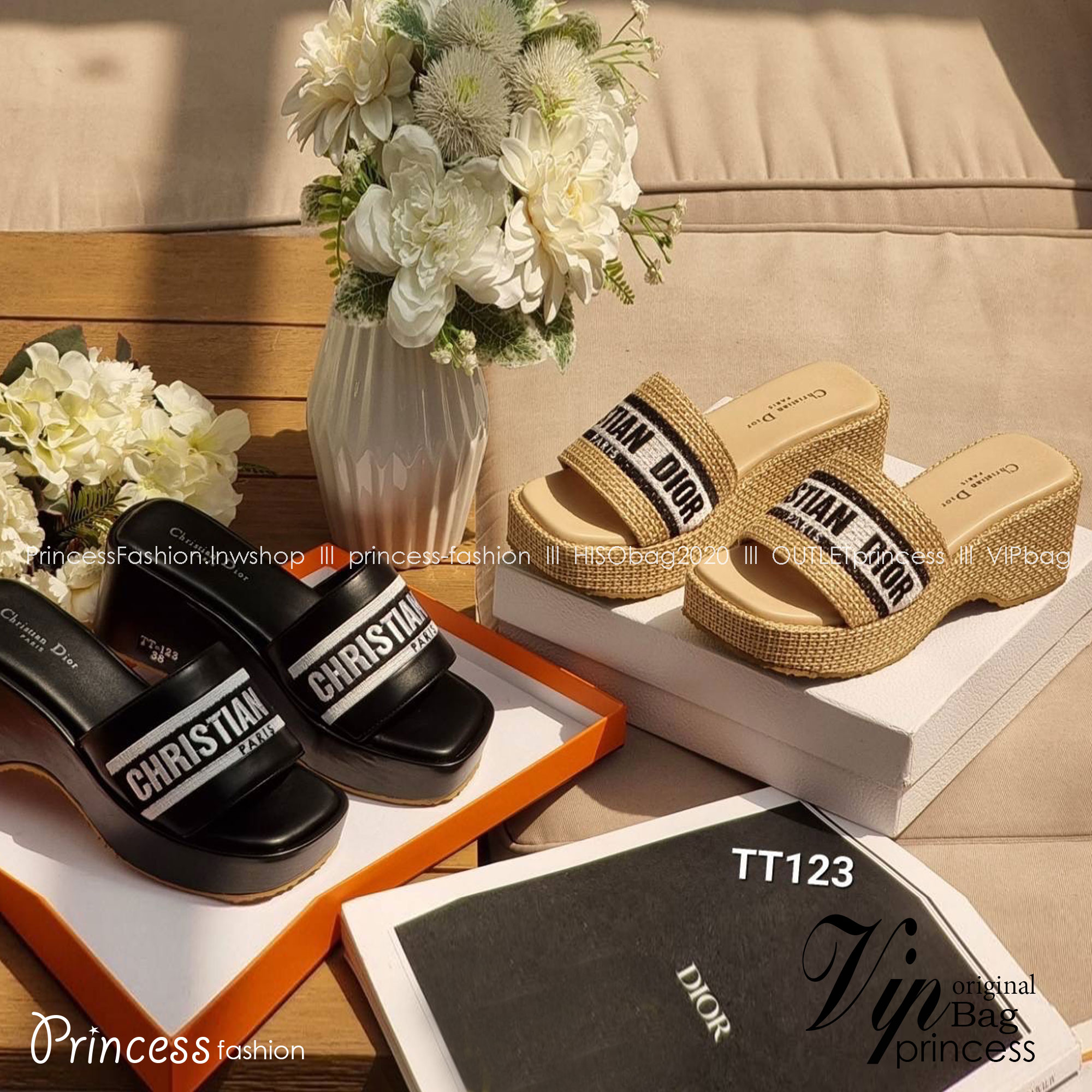 พร้อมส่ง Dior Sandals รองเท้าแตะดิออ รองเท้าทรงเตารีดดิออ งานคัดเกรดคุณภาพทอละเอียด ปั้มแบรนด์ พื้นยางกันลื่นอย่างดี กระชับเท้า ใส่สบายเดินได้นาน ไม่เจ็บไม่บีบเท้า สวยเกินราคา ภาพถ่ายจากงานจริง สวยตรงปกค่ะ