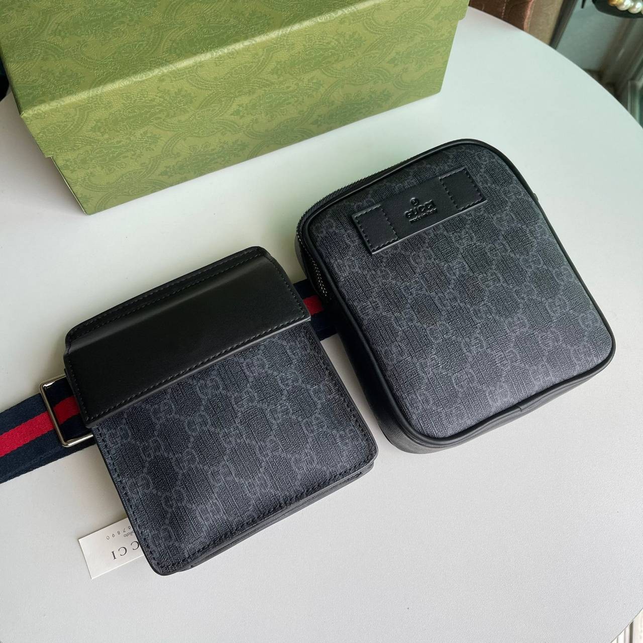 หนังแท้ Gucci GG Supreme belt bag - Neutrals A two-pouch belt bag in GG Supreme canvas with black leather trims. กระเป๋าคาดอก/คาดเอว อีกรุ่นหนึ่งที่หลายคนตามหา งานออริสวยมาก ทำจากหนังแท้ สามารถใช้ได้ทั้งผู้ชายแล้วก็ผู้หญิงสามารถคาดเอวหรือคาดอกก็ได้ พร้อมส