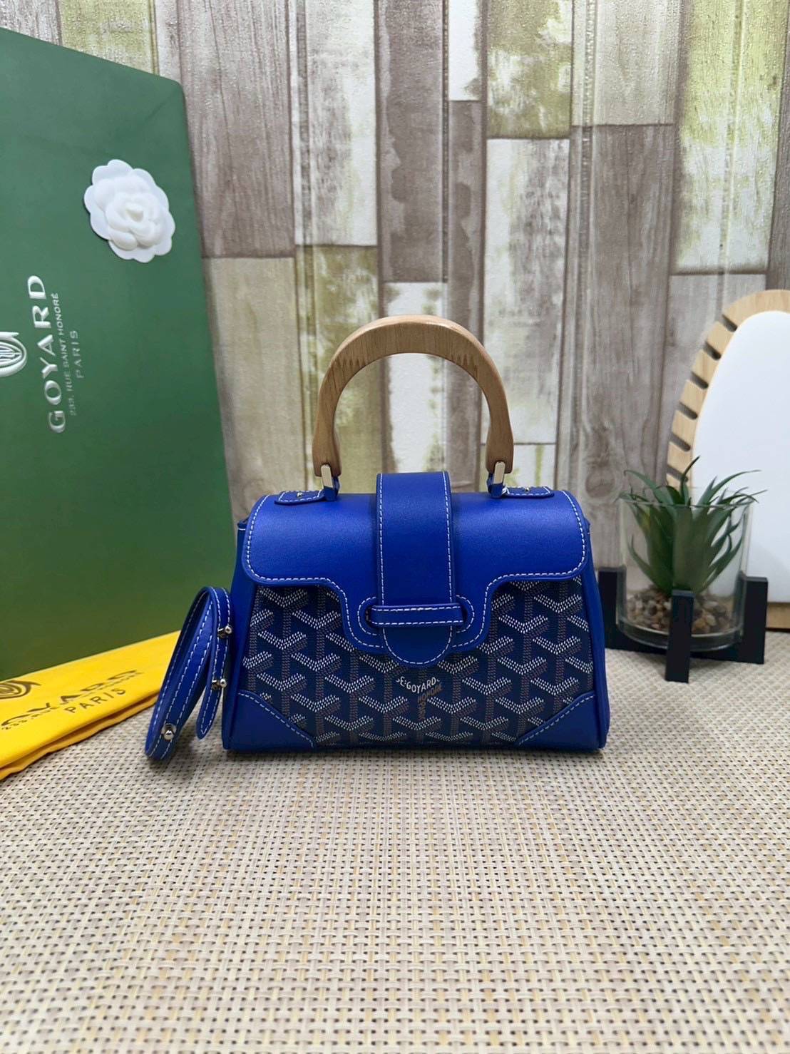 10 สี ORI หนังแท้ | GOYARD Saïgon Souple Mini Bag 20cm กระเป๋าถือ/สะพายดีไซน์หูจับไม้เป็นเอกลักษณ์ที่สวยหรูหราสง่างาม