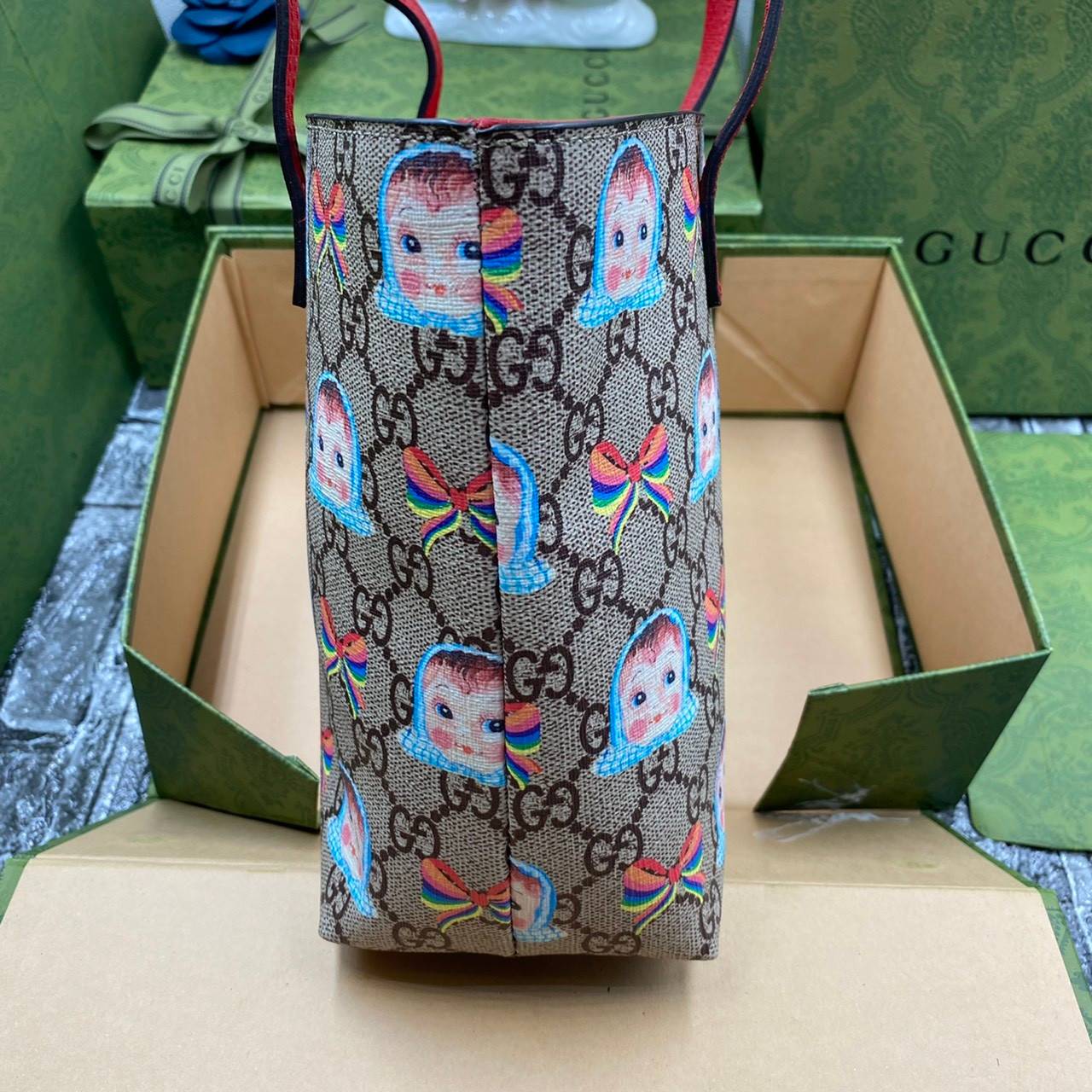 VIP 】Animal-Friendly Gucci Kid Tote Bag งานหนังแท้ทรงตั้งสวย ขนาดกะทัดรัด จุของได้เยอะ ใช้ได้ทั้งเด็กและผู้ใหญ่ น่ารักมากค่ะ **รุ่นขายดีตลอดกาล**