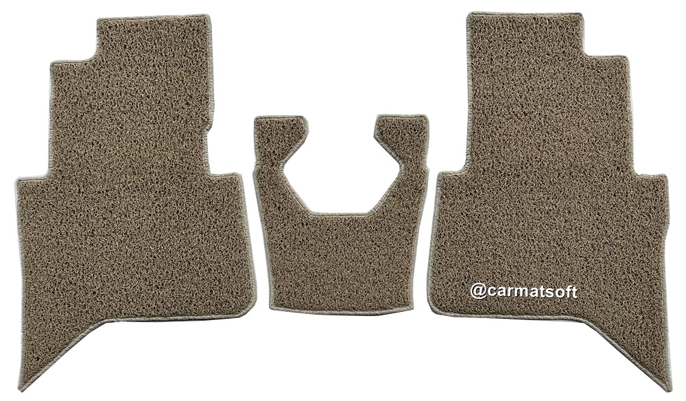 พรมดักฝุ่นไวนิล MITSUBISHI TRITON 4ประตู 2024 พรมดักฝุ่นในรถ สีครีม หนานุ่ม เข้ารูป 5ชิ้น