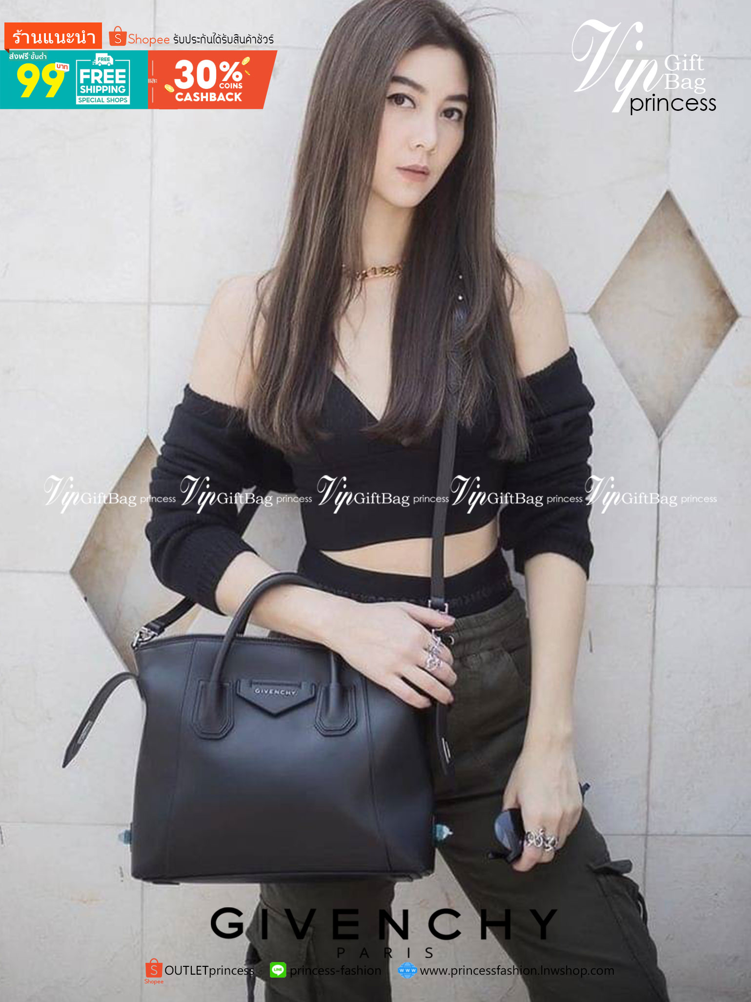 GIVENCHY Antigona Soft leather tote bag ฟรีผ้าผูก!! กระเป๋าสะพายข้าง ทรงสวยมากค่ะ มี 2 ขนาด รุ่นยอดนิยมดาราเซเลปใช้กันเพียบ งานจริงสวยหรูดูแพงมากนะค้าา ราคานี้คุ้มที่สุด มีมารอบนี้ 6 สี 2 ขนาด เลือกให้ปังไปเลยค่าาา