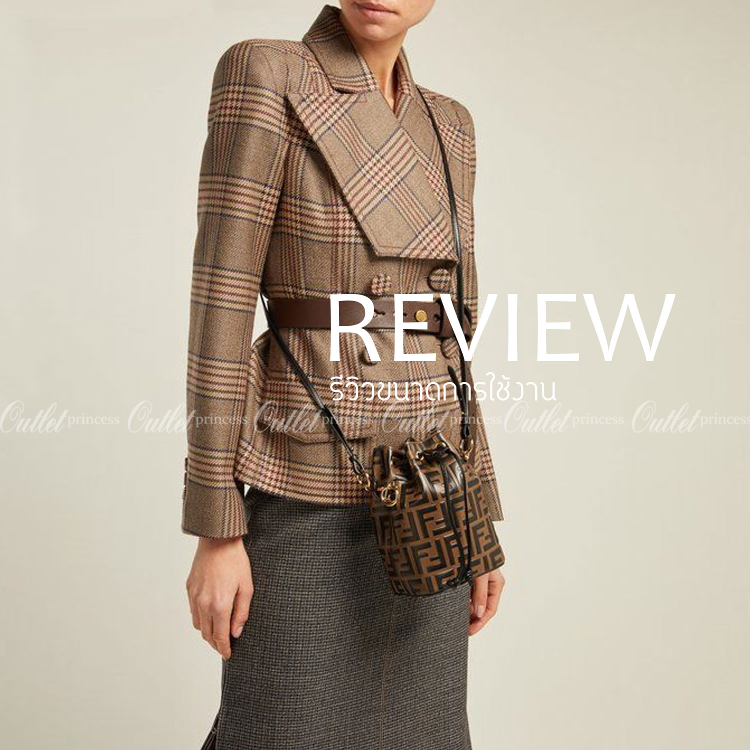 พรีเมี่ยมกิ๊ฟแท้ 100% 】หนังแท้ Fendi Mon Tresor Mini Brown Bag กระเป๋าทรงจบรุ่นฮิตจากแบรนด์ดัง ถือได้ตลอดไม่มีเอาท์