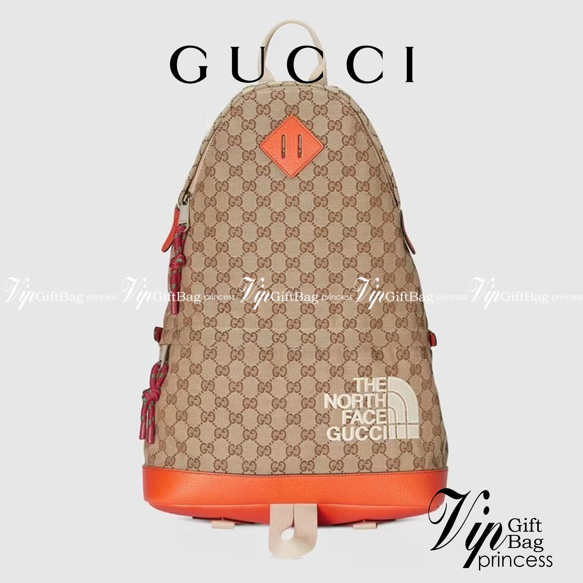 หนังแท้ The North Face x Gucci backpack พร้อมส่งที่ไทย