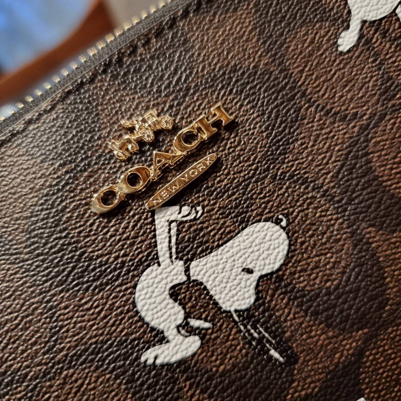 COACH F36674 TOP HANDLE POUCH IN SIGNATURE WITH SNOOPY PRINT คอลเลคชั่นใหม่ ในสไตล์พอช มาให้ช้อปก่อนใครในไทยจ้า น่ารักน่าใช้ไปอีกกับกระเป๋าสะพายทรงฮิตตลอดกาล ด้วยดีไซน์ที่ออกมาให้ใช้งานได้ง่าย ขนาดกำลังเหมาะ วัสดุแคนวาสทนทาน ดีไปหมดขนาดนี้!! คุณลูกค้าถึงส