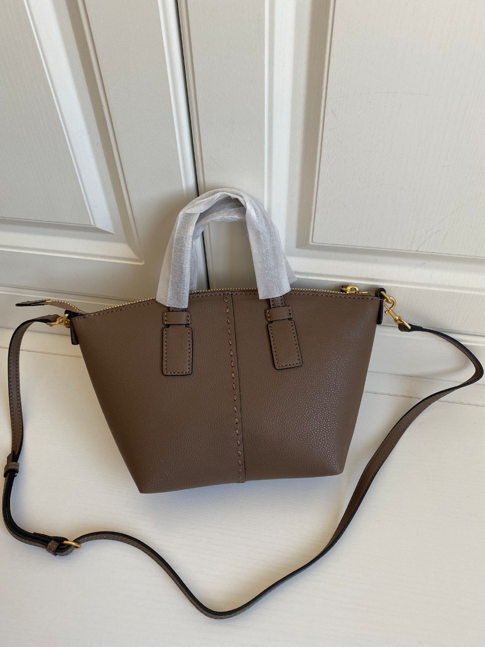 Tory Burch Mcgraw Colorblock Mini Top Zip Satchel กระเป๋าสะพายทรงสวย ใบขนาดเล็กกำลังดี *วัสดุหนังแท้ทั้งใบ หนังสวยมาก