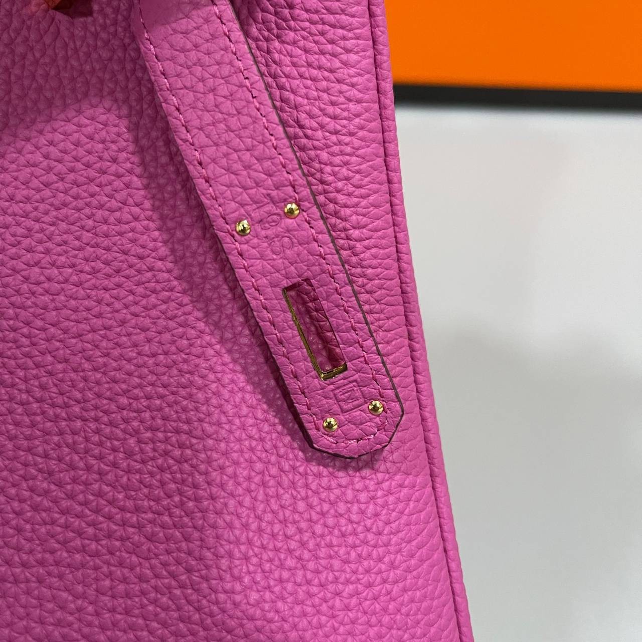 หนังแท้ Hermes BIRKIN 25CM epsom in MAUVSSYLESTE COLOR FULL HANDMADE GOLD HARDWARE เกรดออริจินอล ภาพสินค้าถ่ายจากงานขายจริง