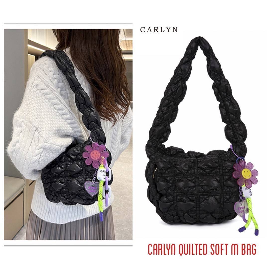 Carlyn Quilted Soft M Bag กระเป๋าสุดฮอตจากประเทศเกาหลี มีทรงที่กำลังพอดี ไม่เล็กหรือใหญ่เกินไป เลยสามารถใช้ในชีวิตประจำวันได้ง่าย ตัวกระเป๋านุ่มบุเหมือนผ้านวม น้ำหนักเบา