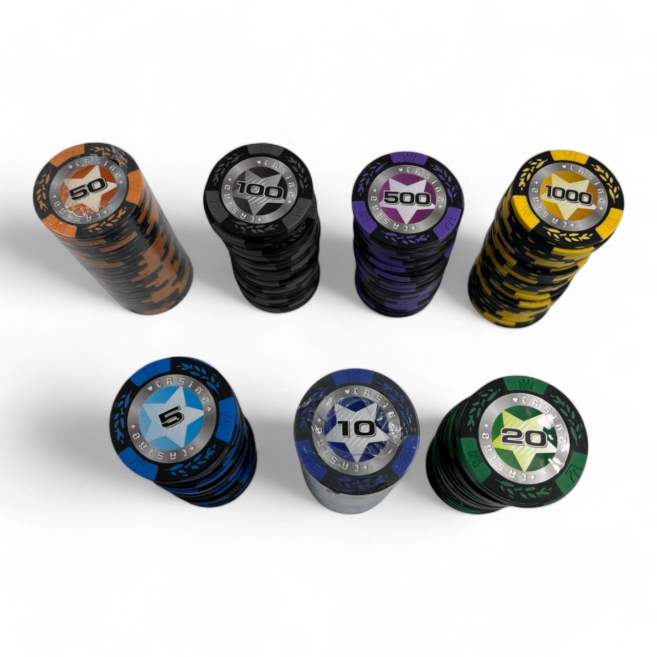 ชิปโป๊กเกอร์เกรดพรีเมี่ยมCASINO แบบแยกเหรียญ น้ำหนัก14g.(Chip poker)