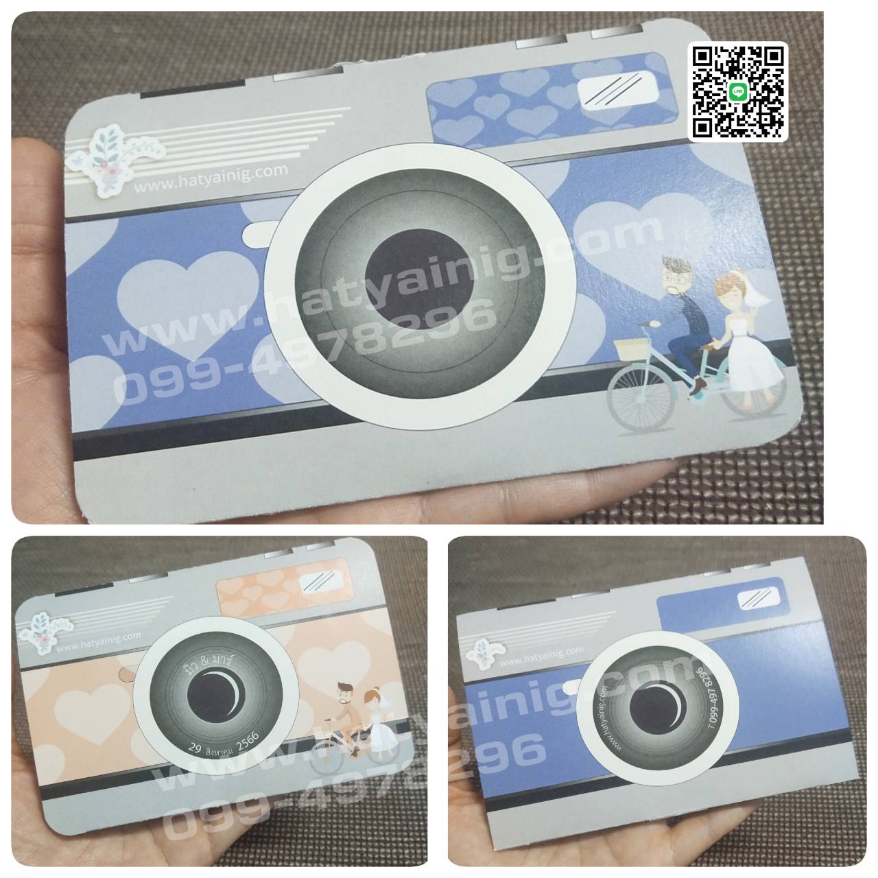 การ์ดถ่ายภาพ แต่งงาน pop-up 4*6นิ้ว