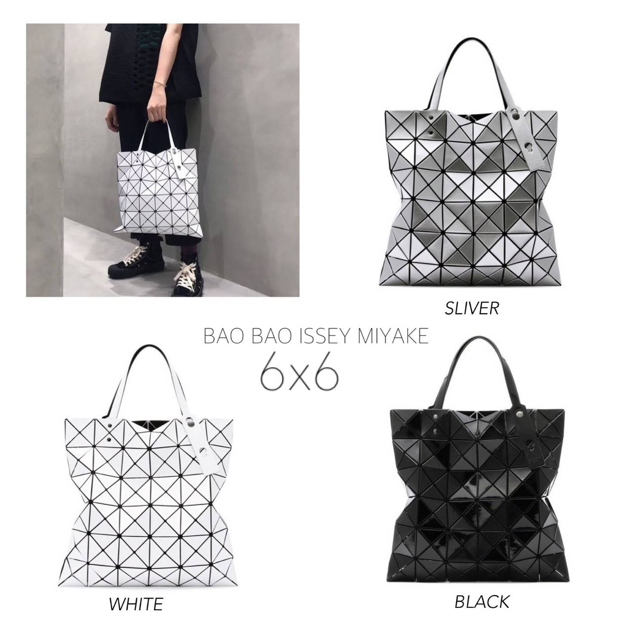 BAO BAO ISSEY MIYAKE TOTE BAG (6x6) กระเป๋าสะพายไหล่ ใบใหญ่ ทรงโท้ท จุดเด่นคือ ปรับได้หลายทรงตามเอกลักษณ์เฉพาะของแบรนด์นี้ ด้านในใส่ของได้เยอะมาก ใส่ไอแพด สมุดโน้ตได้สบายเลย พร้อมช่องซิปใส่ของให้อีกหนึ่งช่อง วัยทำงานหรือวัยนักศึกษา อย่างน้อยต้องมีแบรนด์นี