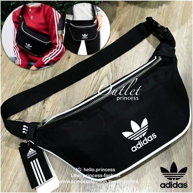 Restock พร้อมส่งรุ่นขายดี Don’t Miss! Adidas Waist Bag กระเป๋าสะพายคาดเอวหรือคาดอกสไตล์สปอร์ตดีไซน์สุดฮิตรุ่นยอดนิยมใช้ได้ทั้งชายหญิงวัสดุ Nylon+Polyester 100% น้ำหนักเบา ด้านหน้ามีโลโก้แบรนด์ เปิดปิดด้วยซิปสะดวกใช้อะไหล่เงิน สายเลื่อนปรับได้ Freesize ภาย