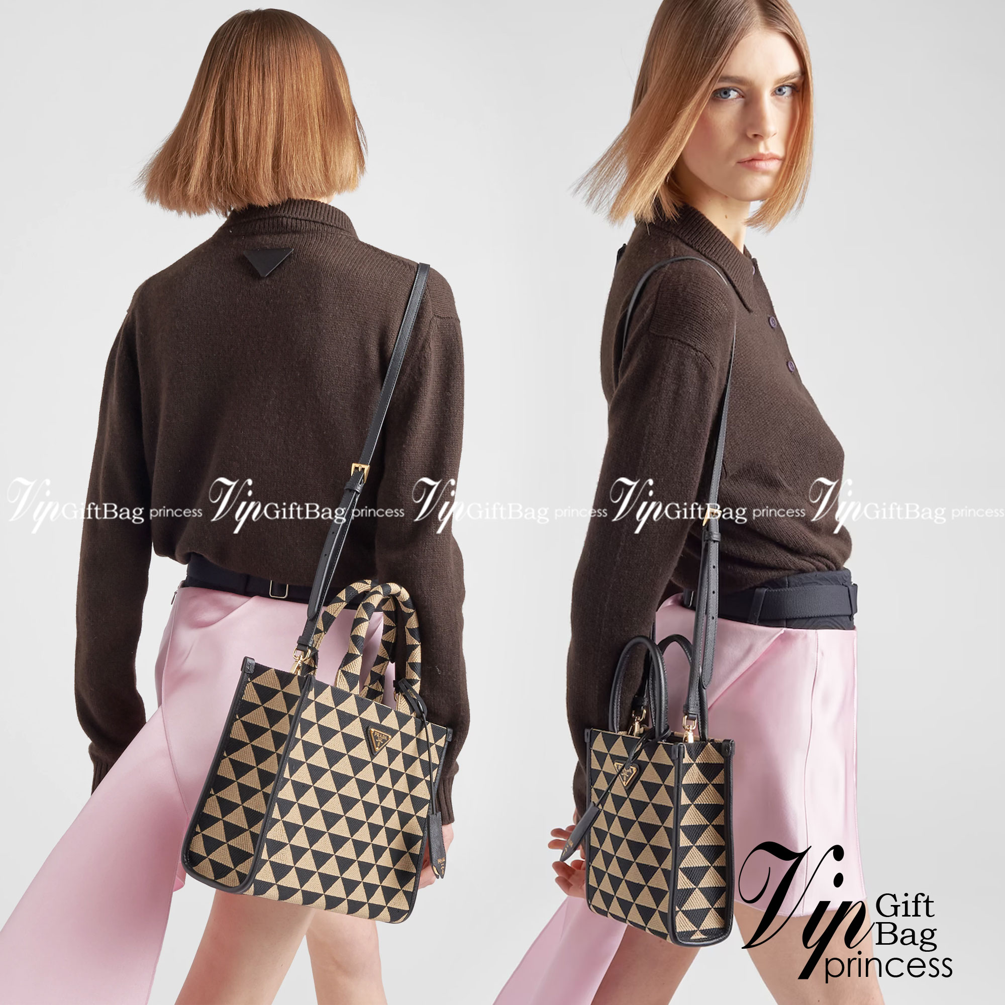 Prada Tote Bag / Prada Symbole jacquard fabric handbag กระเป๋าพราด้าทรงชอปปิ้ง หน้าติดอะไหล่โลโก้แบรนด์สีทอง มีให้เลือกใช้งาน 3 ขนาด งานชนชอปใช่งานง่าย สวยมงลงมากค่า แบบใหม่ล่าสุดจากแบรนด์ดัง จัดให้แบบเลิศๆ กับกระเป๋าทรงโท้ท สวยเอกลักษณ์ ภายในโล่งกว้างมาก