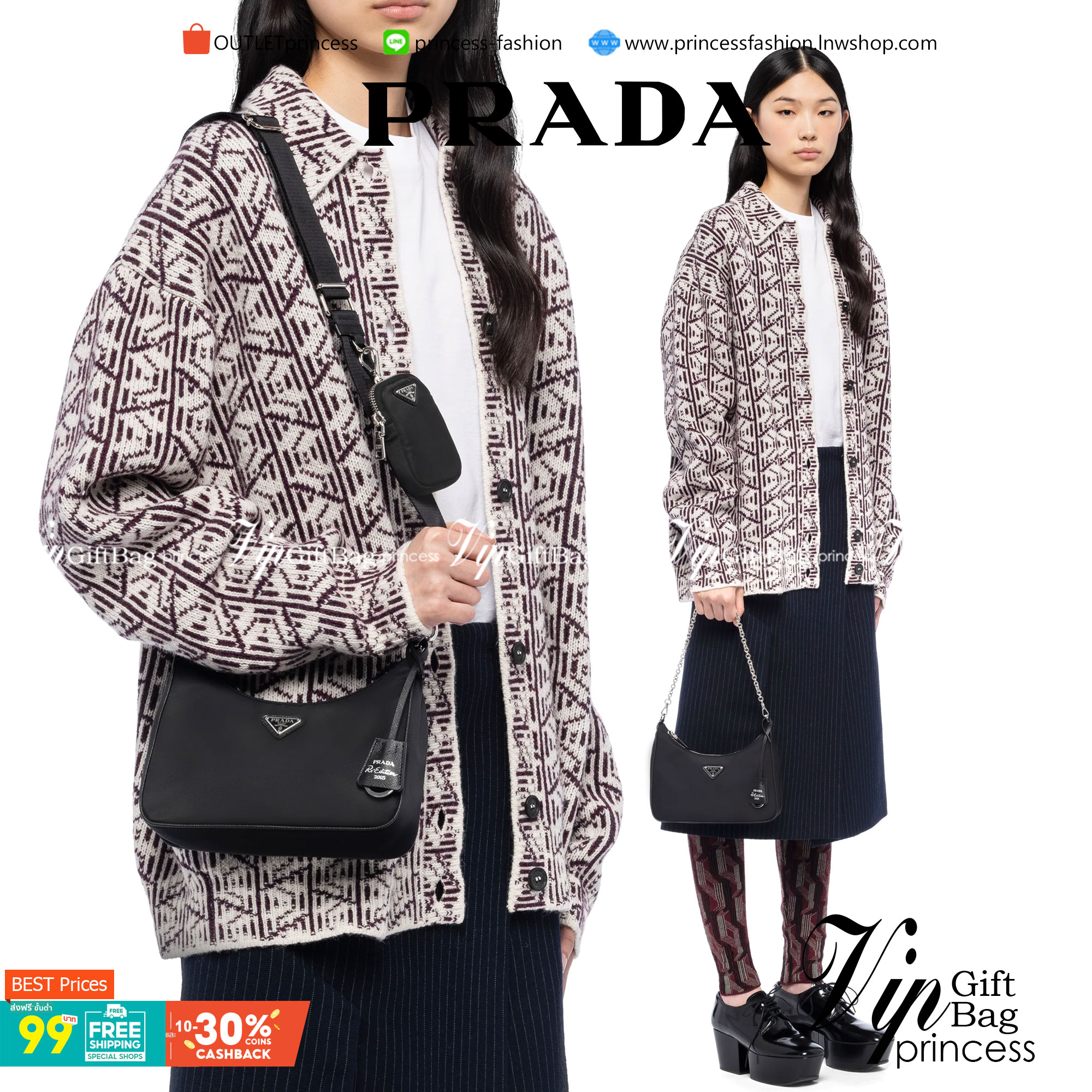 Prada Re-Edition 2005 Re-Nylon bag ใบเดียวคุ้มมากค่ะ อุปกรณ์ ครบชุด **ซื้อ1ได้ถึง3ไอเท็ม ทั้งสายยาว และกระเป๋าใส่เหรียญ และป้ายแท็คหนัง อย่างดี **อะไหล่ปั้มแบรนด์แท้ทุกจุด วัสดุทำจากผ้า Nylon อย่างดี กันน้ำได้ อยู่ทรงสวย สามารถใส่กระเป๋าตังค์ใบกลางได้ ถอด