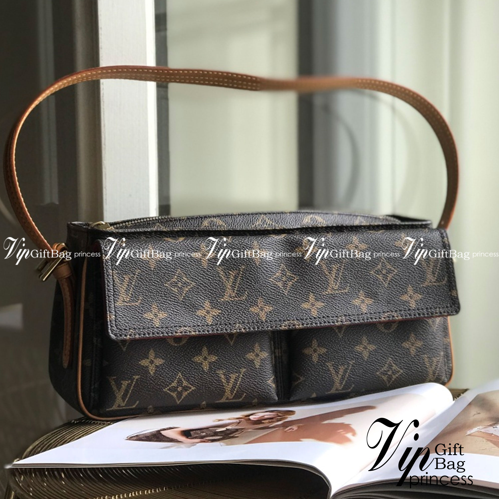 LV VIBA CITE MM Monogram เกรดออริจินอล กระเป๋าสะพายไหล่งานแบรนด์ รุ่นวินเทจ เป๊ะ ปัง ปั้มทุกจุด สวยหรูดูแพง ตามแบบฉบับแบรนด์ ภาพถ่ายจากงานขายจริง ใช้งานต่างประเทศได้