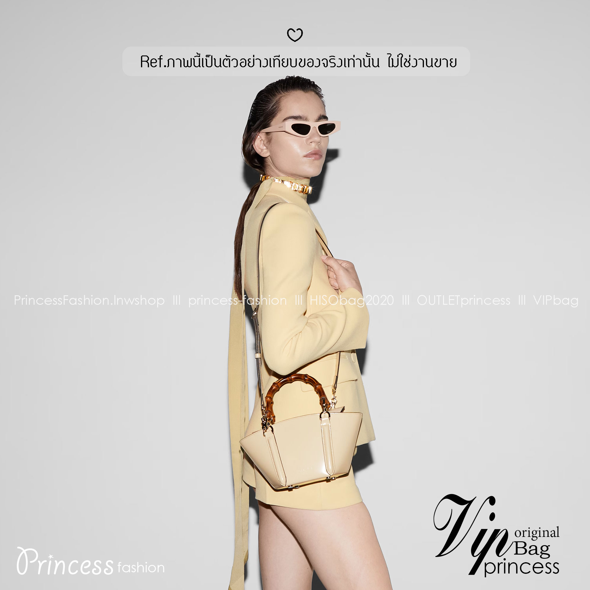 GUCCI Mini bamboo top handle tote bag กระเป๋าสะพายทรงตะกร้า หูจับลายไม้ไผ่ตัดสีได้อย่างลงตัว ถือแล้วดูขับผิวสวยงาม งานหนังแท้หนังเงาดูแพง ให้ความรู้สึกถึงงานฝีมือที่โดดเด่น ด้วยฐานทรงหกเหลี่ยม พร้อมส่งที่นี่ก่อนใคร รีบจับจองเลยน้า