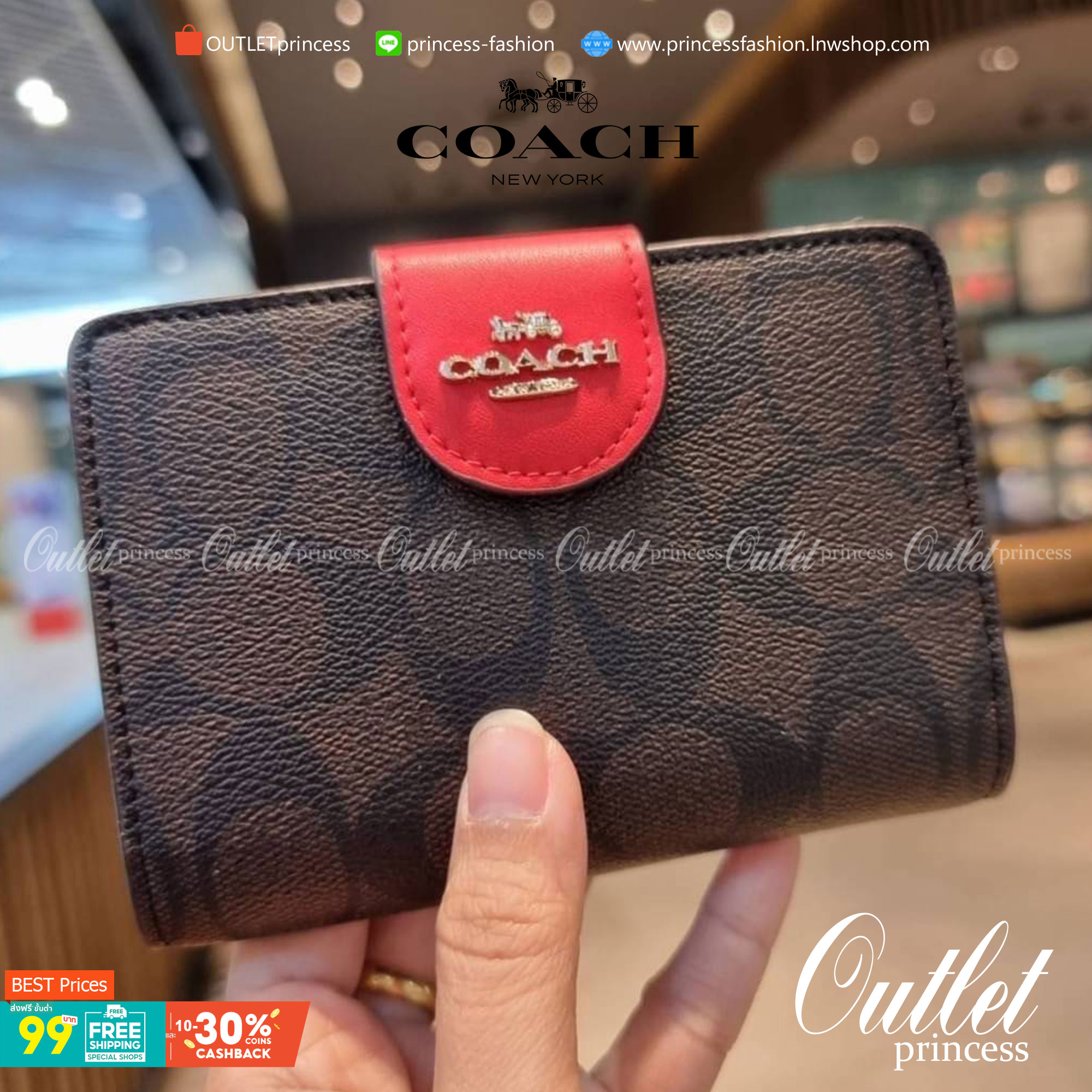 COACH C0082 MEDIUM CORNER ZIP WALLET IN SIGNATURE CANVAS ดีไซน์ใหม่ล่าสุด!! กระเป๋าสตางค์ใบกลาง 👛 ขนาดกำลังเหมาะมือ วัสดุหนังแคนวาสเคลือบลาย ดูแลรักษาง่าย มีช่องใส่บัตรและธนบัตรครบ และช่องซิปแยกไว้ใส่เหรียญ ครบเซ็ทแบบนี้เหมาะส่งต่อเป็นของขวัญที่สุ
