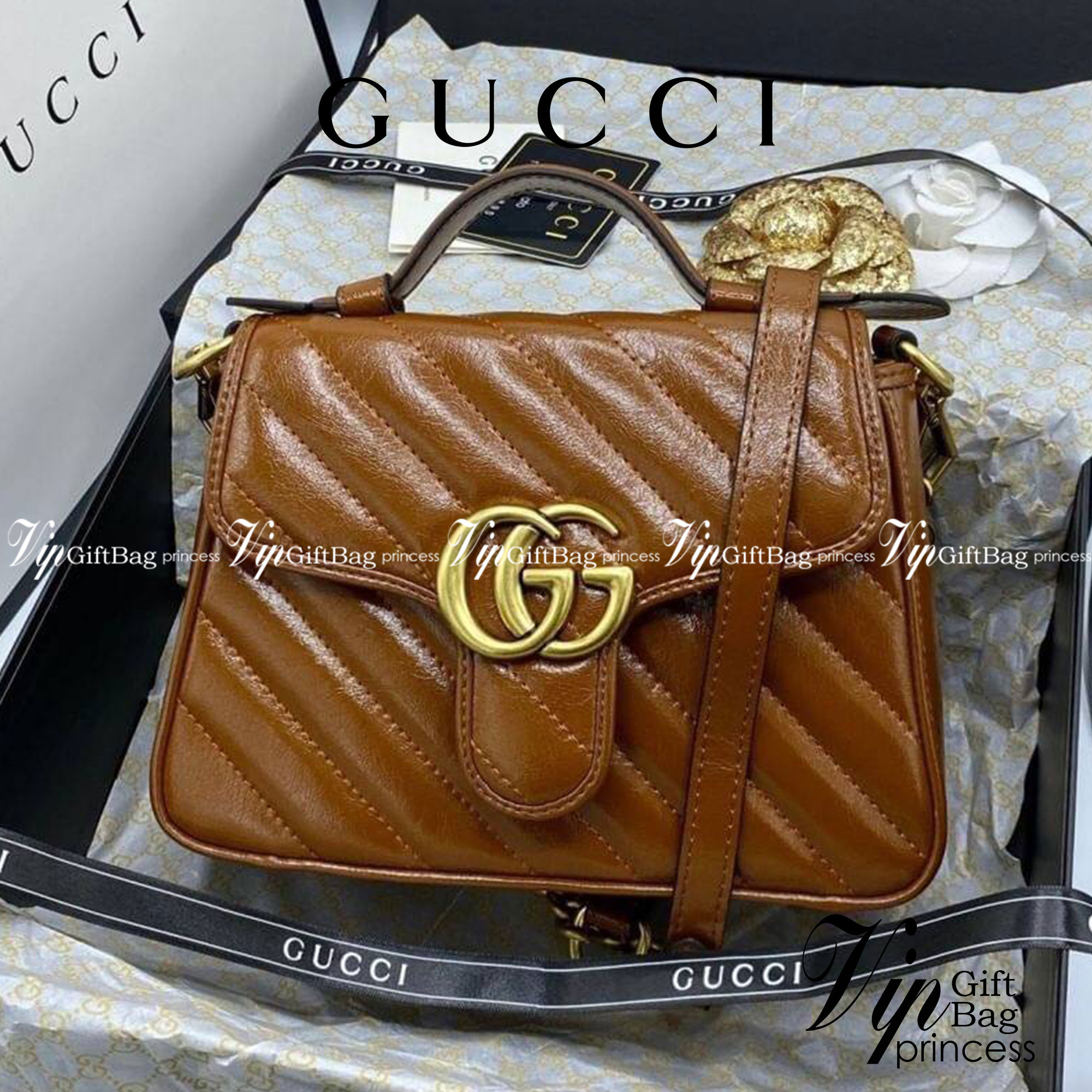 VIP GIFT 】หนังแท้ GUCCI GG Marmont Mini Shoulder Bag