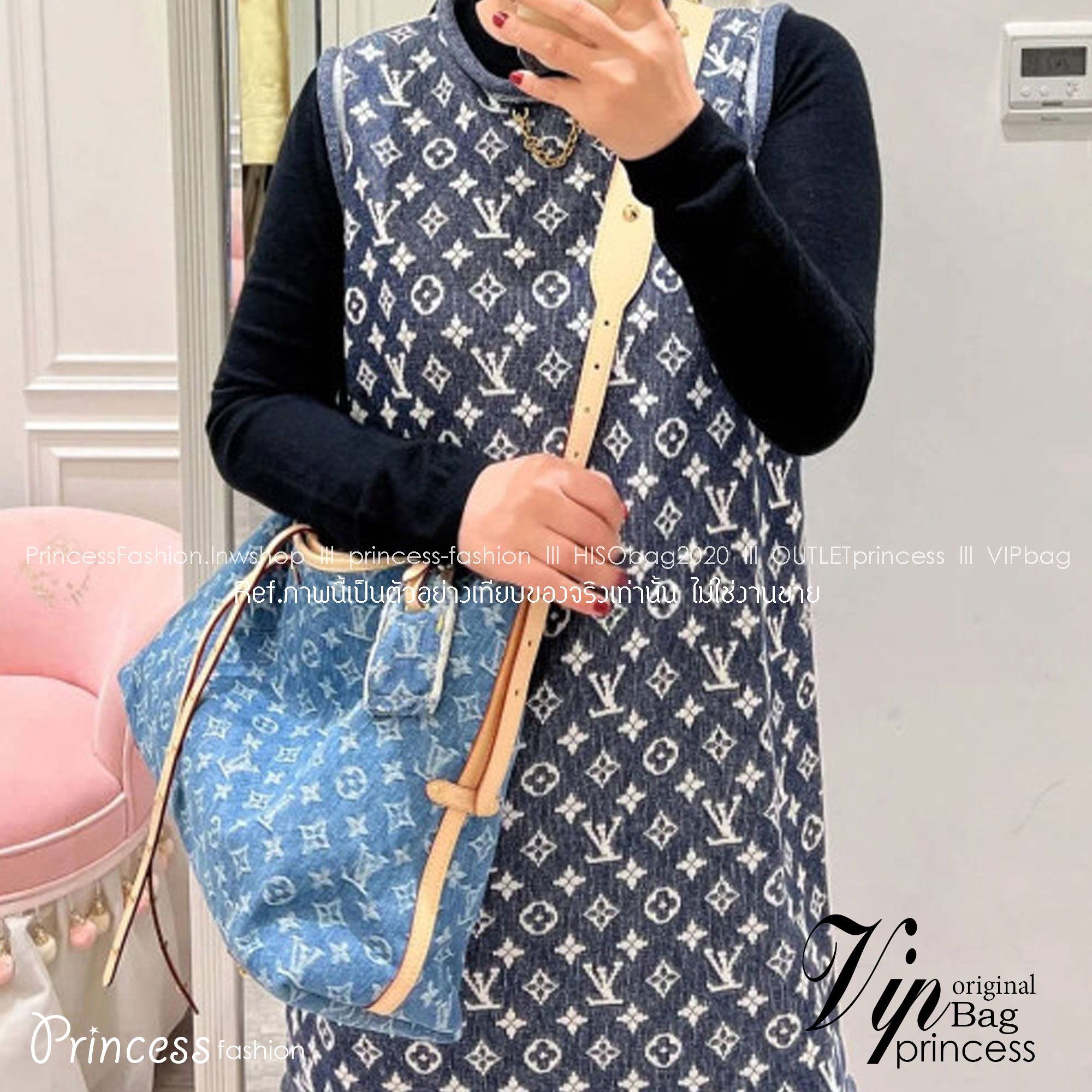LV Monogram Denim Carry /LV CARRYALL DENIM BAG ใหม่ล่าสุด สไตล์เดนิมสุดชิค รุ่นลิมิเต็ดที่สาวๆตามหา กระเป๋าสะพายไหล่ทรงสวย ดีไซน์เรียบง่ายคลาสสิค หรู ดูผู้ดี รูปทรงใช้งานง่าย มาพร้อมใบลูก ไว้เก็บของจุกจิก
