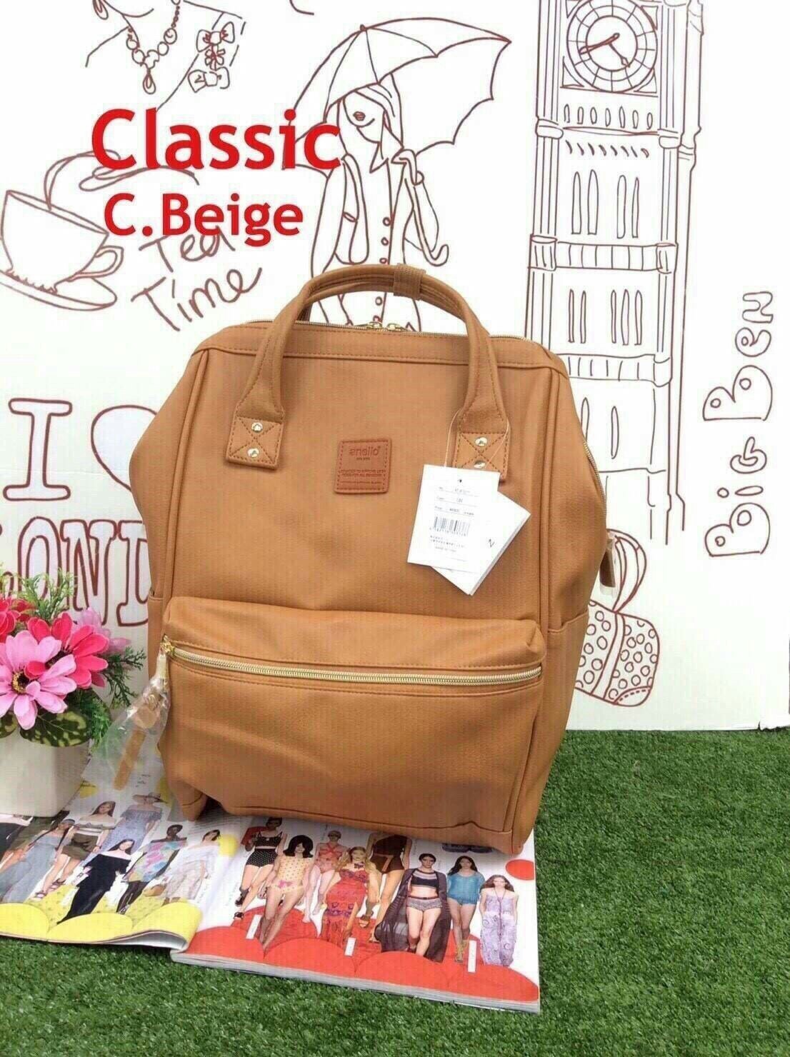 รุ่น คลาสสิก Anello Classic Polyurethane Leather Rucksack เป้อเนลโล ทำจาก PU Leather ทั้งใบ ดูแลทำความสะอาดง่าย น้ำหนักเบา สวยน่ารักดูดีค่ะ รุ่นนี้เป็นขนาดคลาสสิก (regular) สายสะพายแข็งแรง ด้านในบุผ้าอย่างดีค่ะ ด้านหลังและสายสะพายมีฟองน้ำช่วยซับพอร์ตไม่เจ