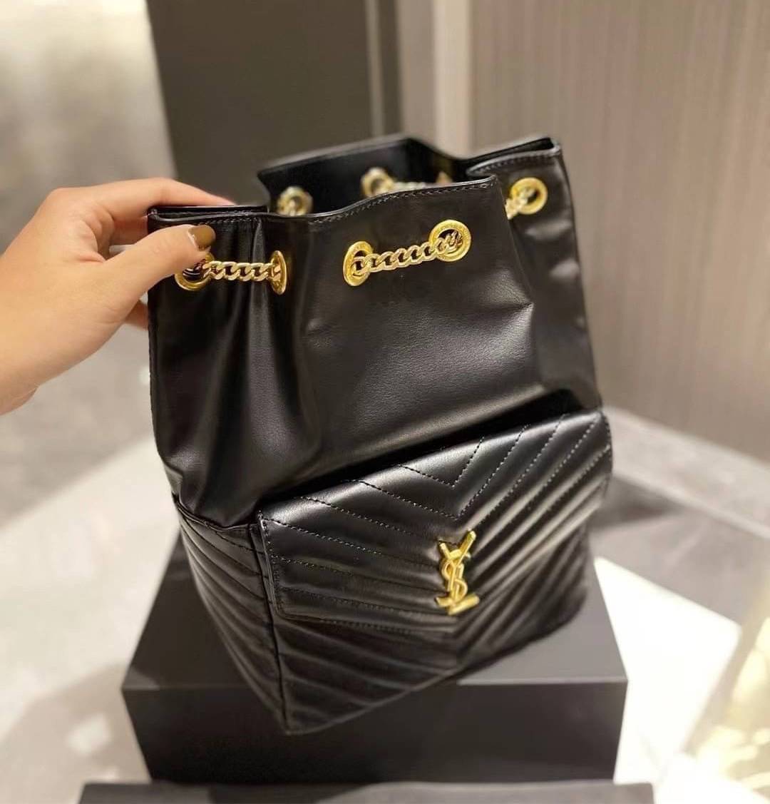 VIP Saint Laurent Joe Drawstring Quilted backpack / YSL Joe Drawstring / YSL Backpack 8" กระเป๋าเป้ใบเล็ก พร้อมส่ง ภาพถ่ายจากงานจริง