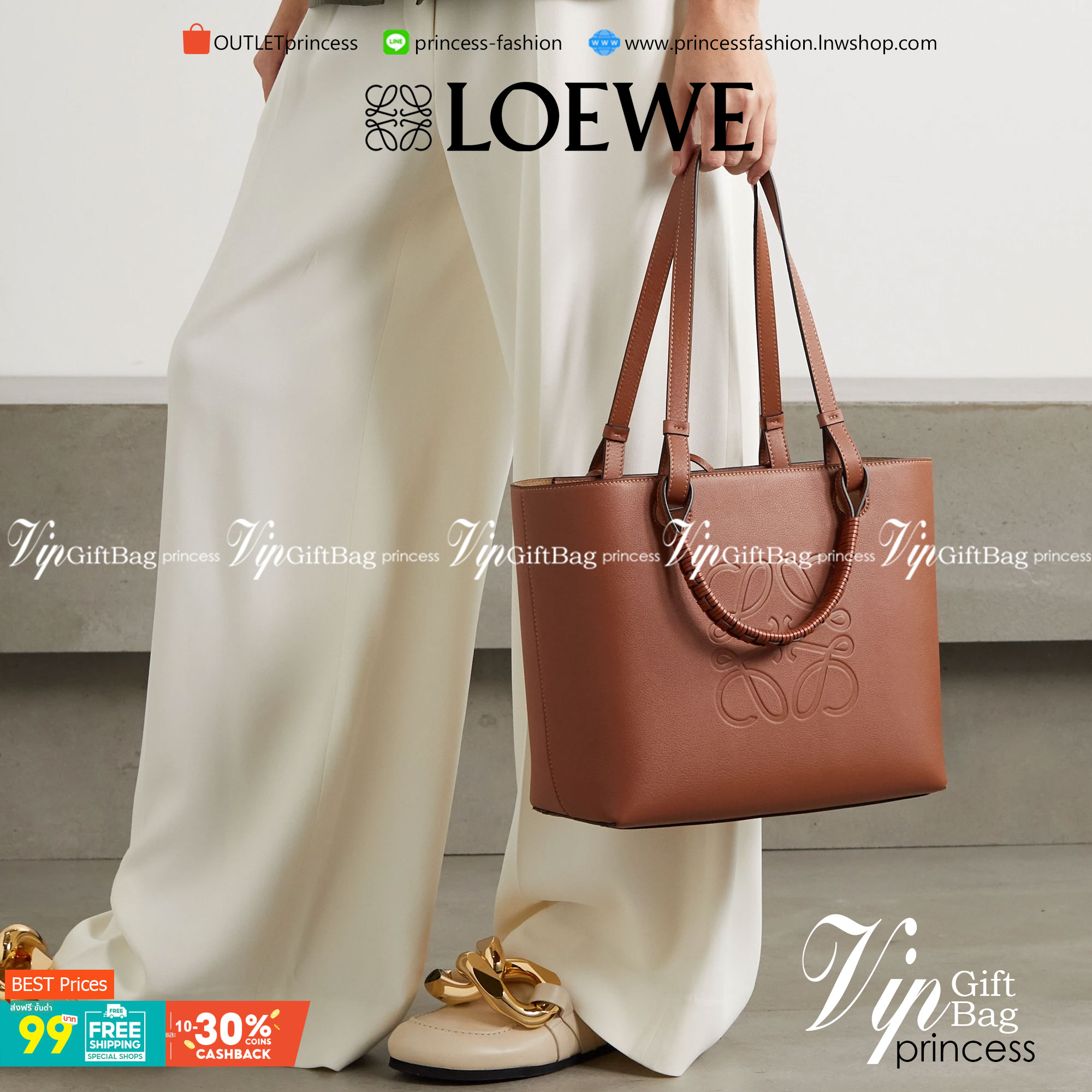 พร้อมส่งความสวย! Super Rare! ห้ามพลาด!✴️ LOEWE HANDLE & SHOULDER BAG VIP GIFT WITH PURCHASE (GWP) กระเป๋าหนังแท้พรีเมี่ยมกิ๊ฟ Limited จาก LOEWE PERFUME DUTYFREE รุ่น Rare items สุดๆวัสดุหนังแท้ Lambskin แบบนิ่มเทคเจอร์สวยดีไซน์สุดหรูคงเอกลักษณ์แบรน