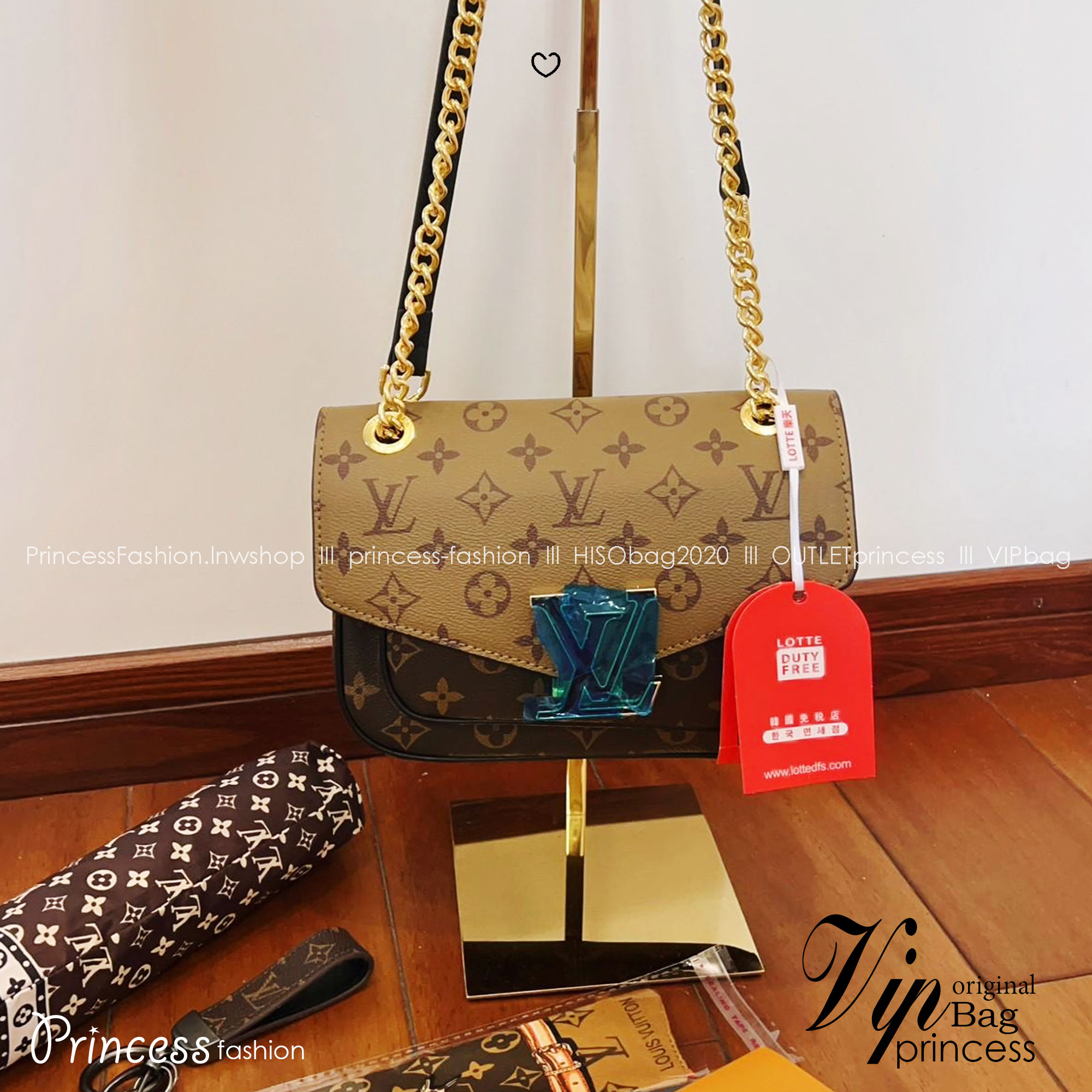 LV Passy Monogram Canvas Bag เซ็ทกระเป๋า พร้อมร่ม และพวงกุญแจ คุ้มที่สุด สินค้ามีจำนวนจำกัด เกรดวีไอพี ไฮเอน