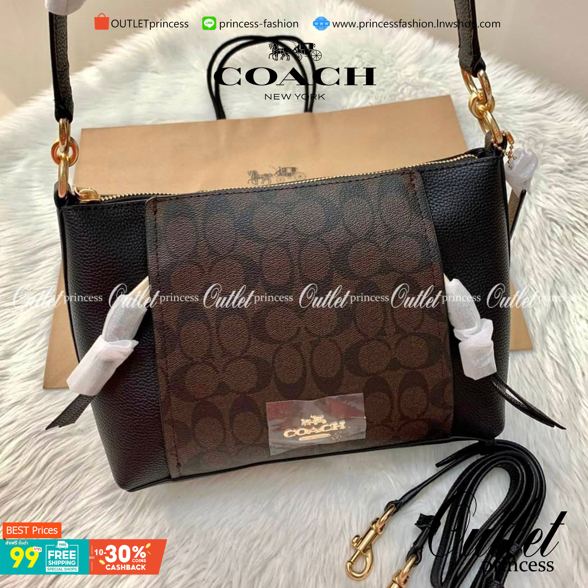 COACH SMALL MARLON SHOULDER BAG ((1600//1597)) 🌈พร้อมส่งที่ไทยอีกครั้ง ตามคำเรียกร้อง ห้ามพลาด! กระเป๋าหิ้ว//คล้องไหล่//สะพายข้างได้ หนังแท้ ทรงสวยมากค่ะ ด้านหน้ามีช่องซิปซ่อนแบบหนังห้อยให้2ช่อง ใส่ของจุกจิกค่ะ เปิดปิดกระเป๋าแบบซิป ภายในกว้างใส่ขอ